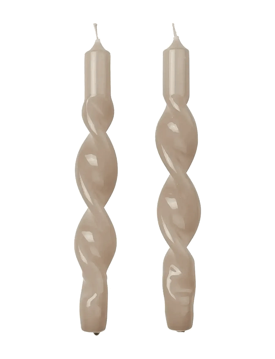 Broste Copenhagen - Twist Taper Candle - tischkerzen - linen - 0