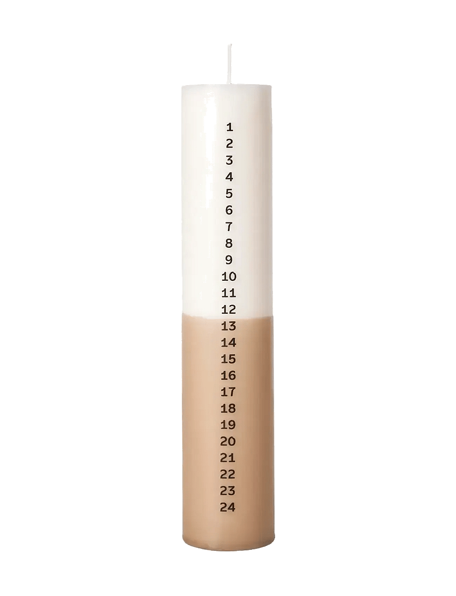Broste Copenhagen - Duo Calendar Candle - off white/linen - 1