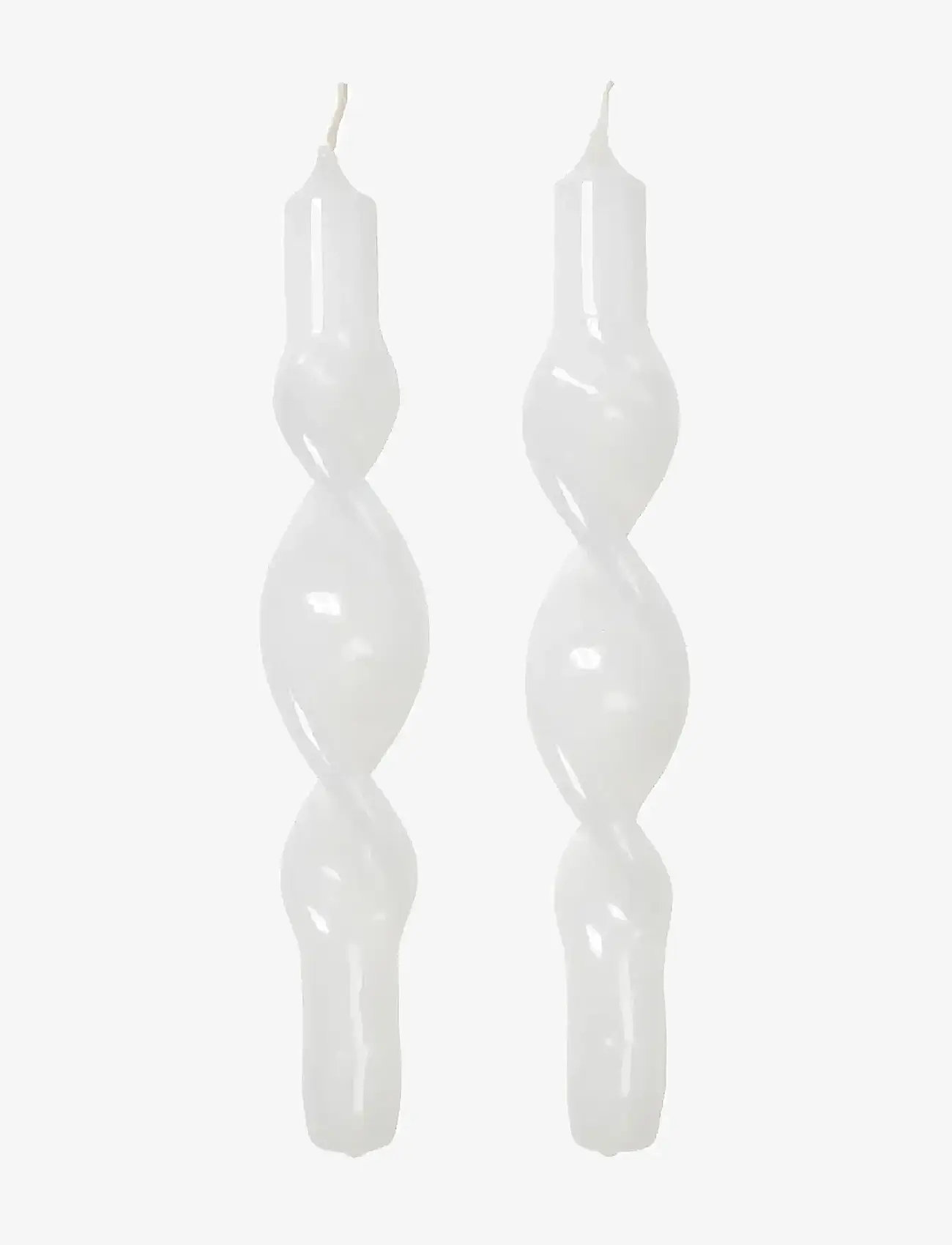 Broste Copenhagen - Twist Taper Candle - køb efter pris - pure white - 0