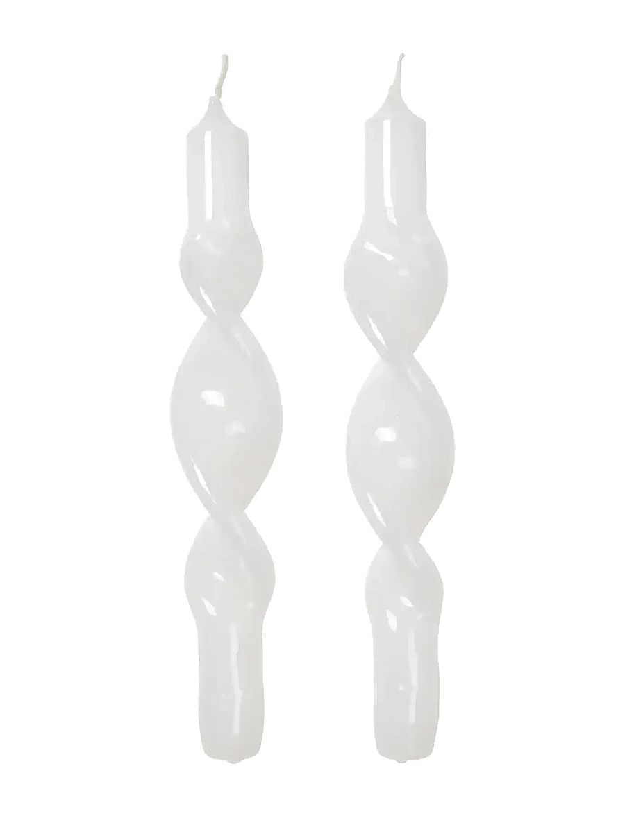 Broste Copenhagen - Twist Taper Candle - pikad küünlad - pure white - 0