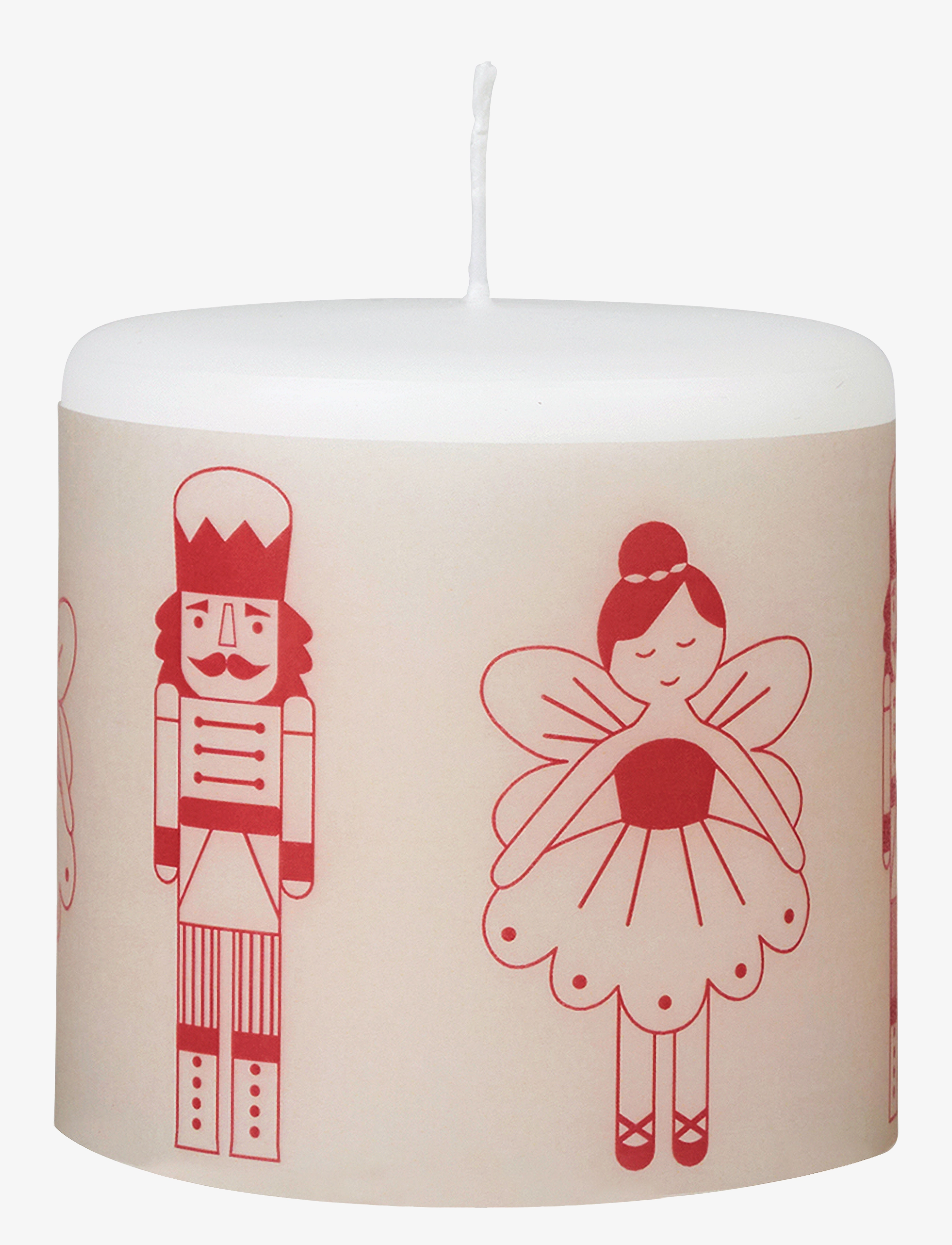 Broste Copenhagen Fairy Tale Parchment Candle - Einrichtung - WHITE/POMPEIAN RED / red