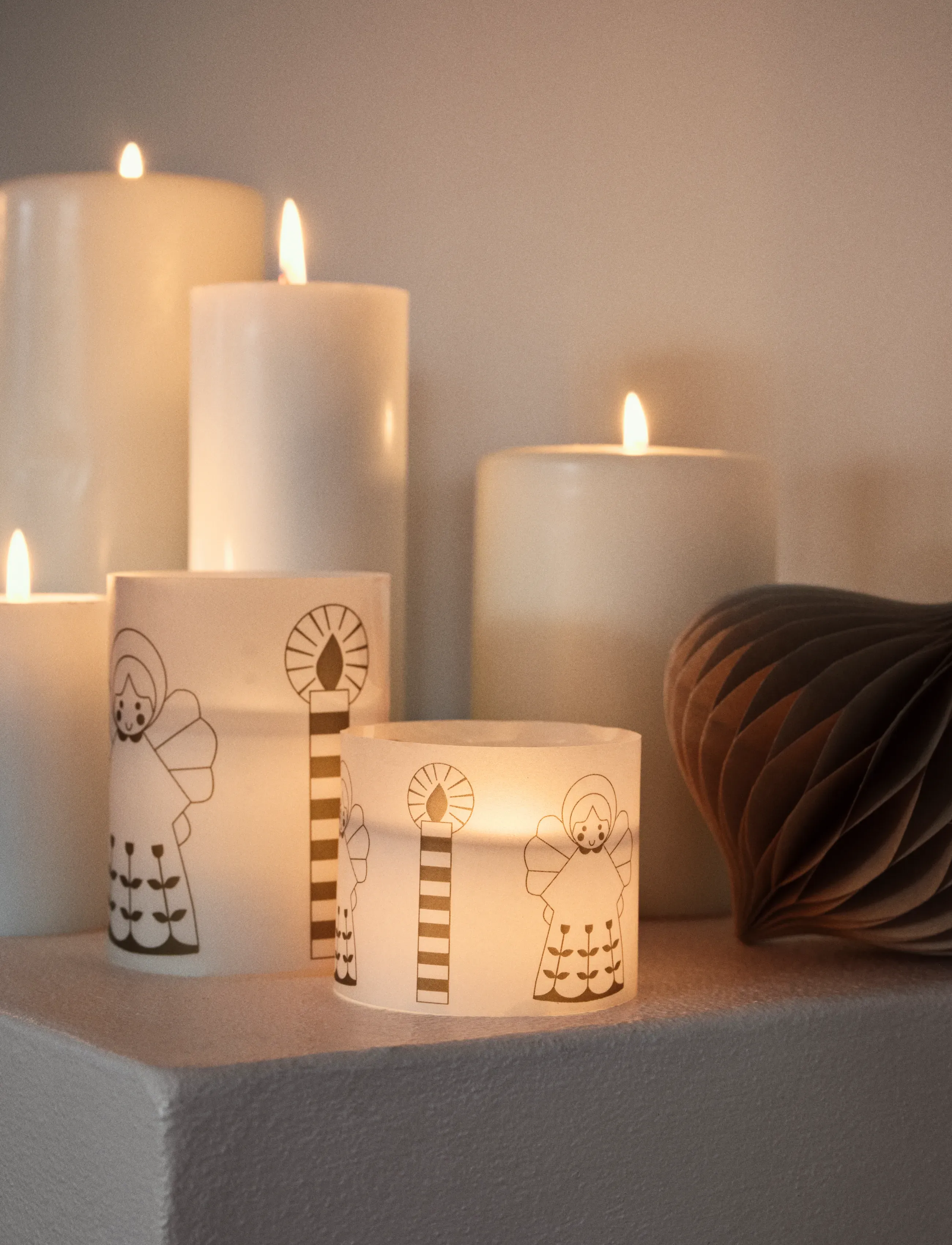 Broste Copenhagen - Fairy Tale Parchment Candle - white/gold - 0