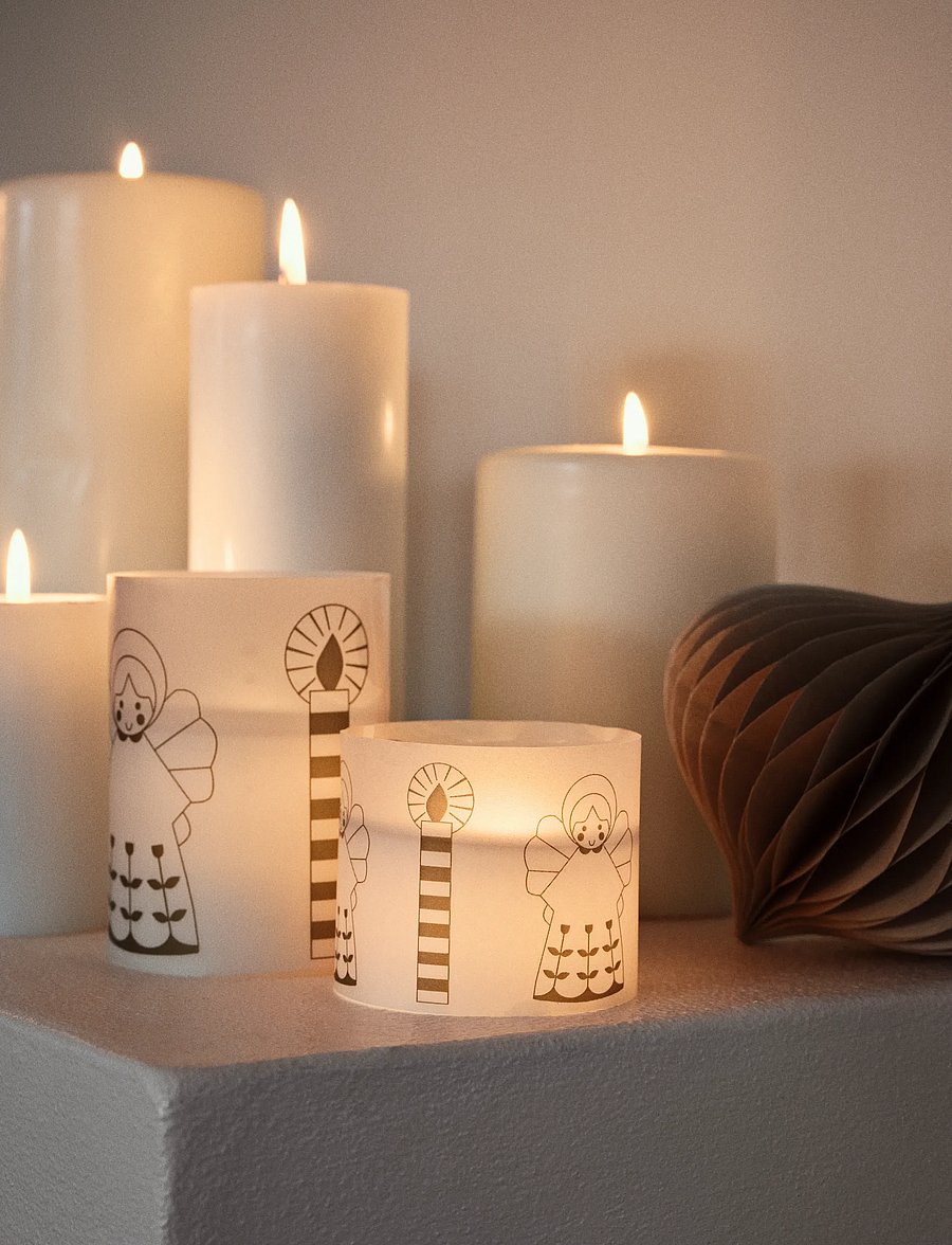 Broste Copenhagen - Fairy Tale Parchment Candle - Świeczniki adwentowe - white/gold - 0