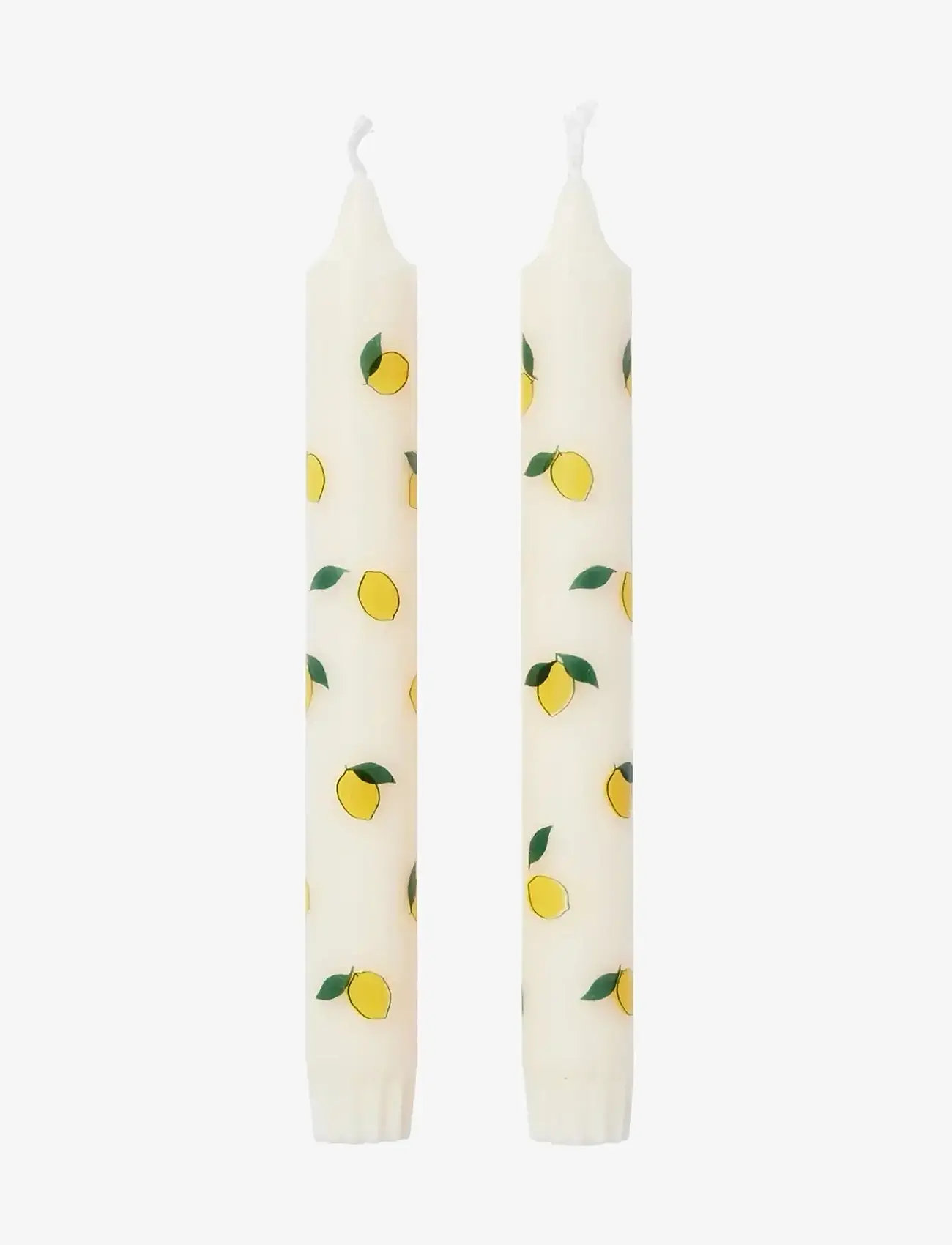 Broste Copenhagen - Lemon Taper Candle - kerzenständer - white/yellow - 0