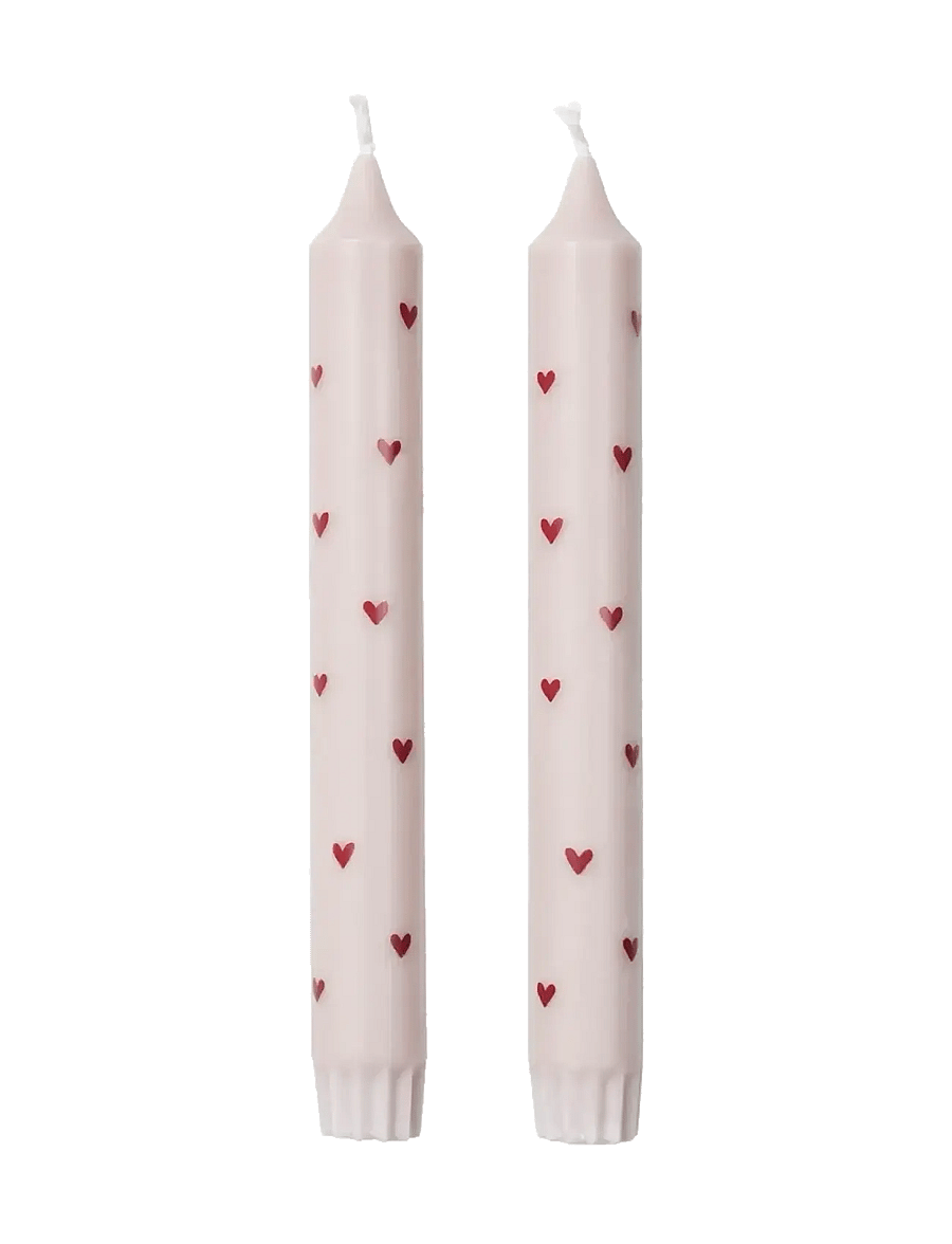 Broste Copenhagen - Amor Taper Candle - pikad küünlad - light pink/red - 0