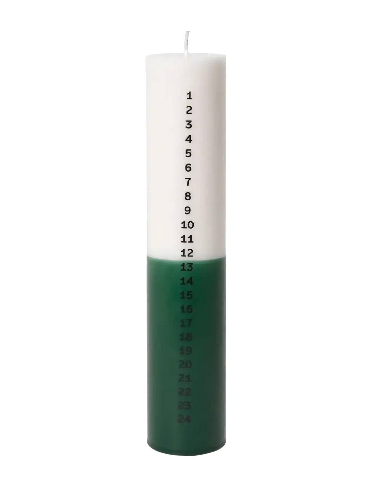 Broste Copenhagen Duo Calendar Candle - Christmas - OFF WHITE/DARK GREEN / green