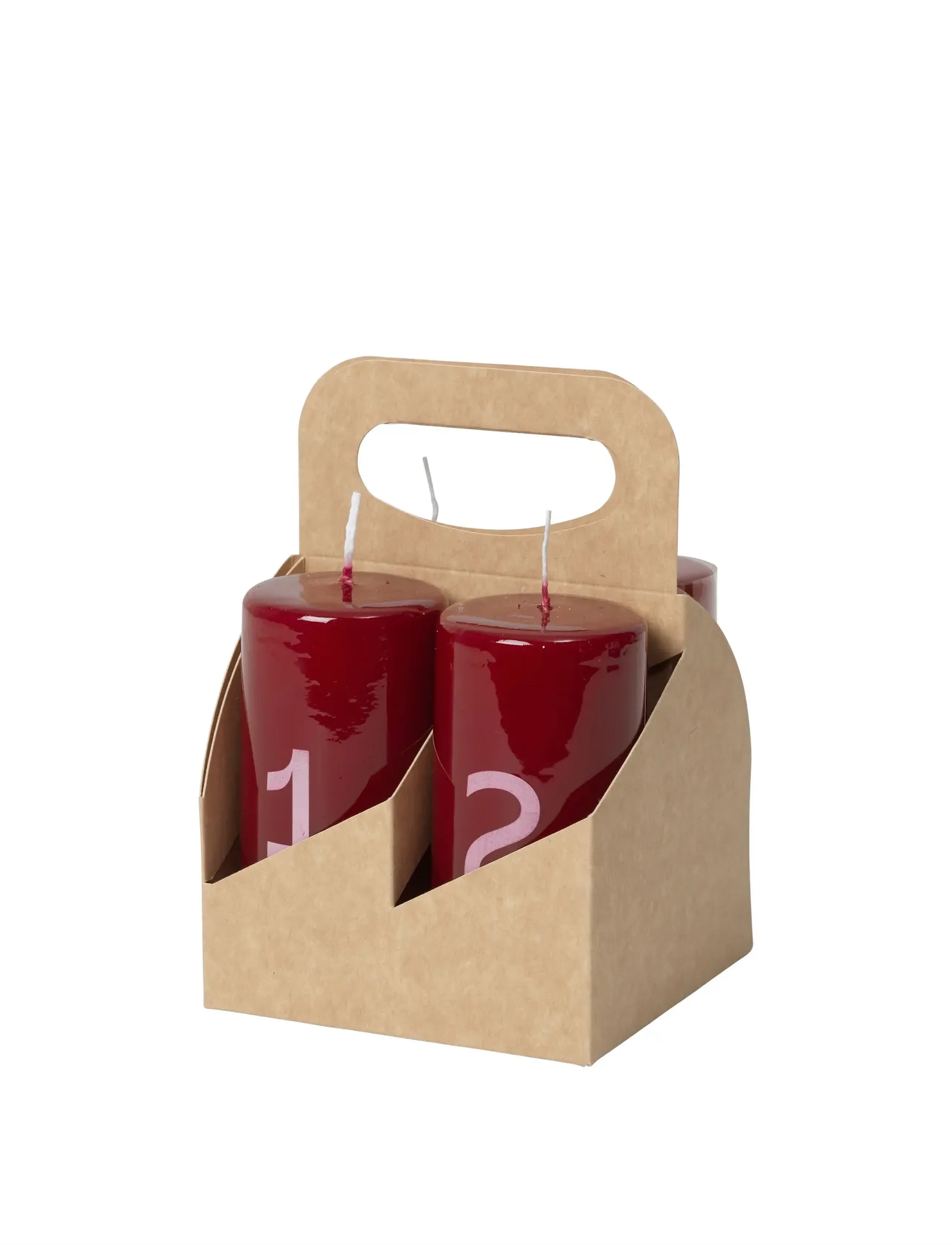 Broste Copenhagen - Advent Calender Candle Glossy - burgundy/white - 0