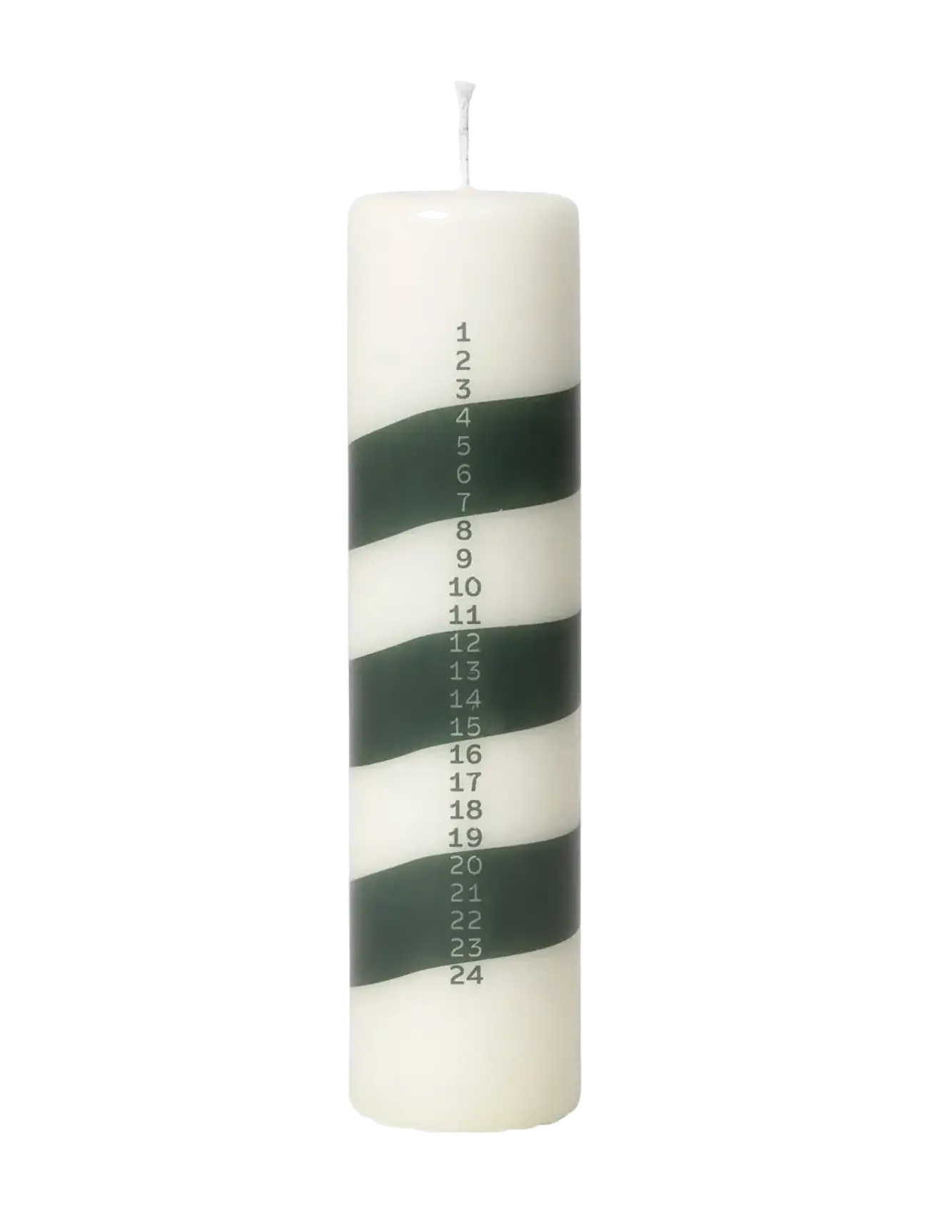 Broste Copenhagen Linea Calendar Candle - Christmas - OFF WHITE/DARK GREEN / green