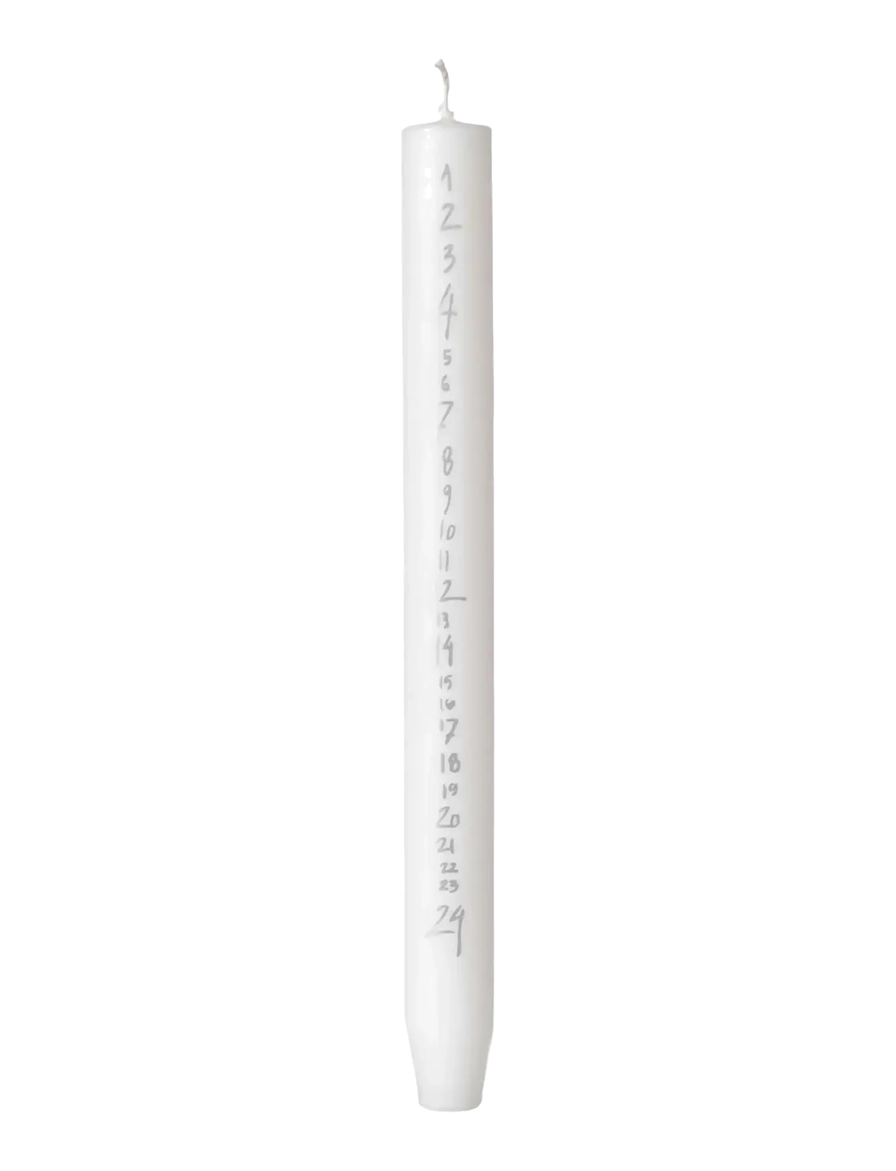 Broste Copenhagen Handwritten Calendar Candle - Christmas - PURE WHITE/SILVER / white