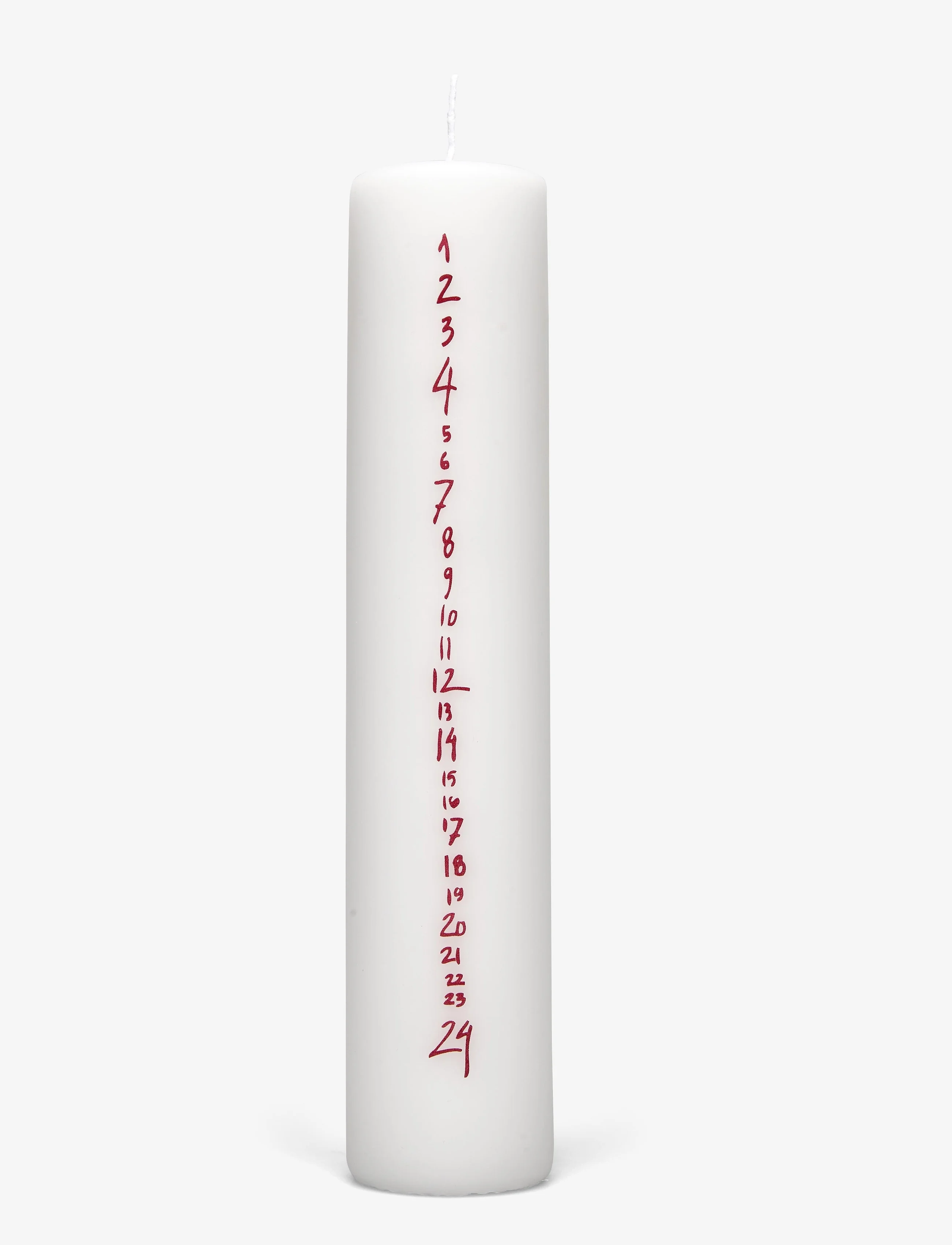 Broste Copenhagen Handwritten Calendar Candle - Broste Copenhagen - WHITE/RED / white