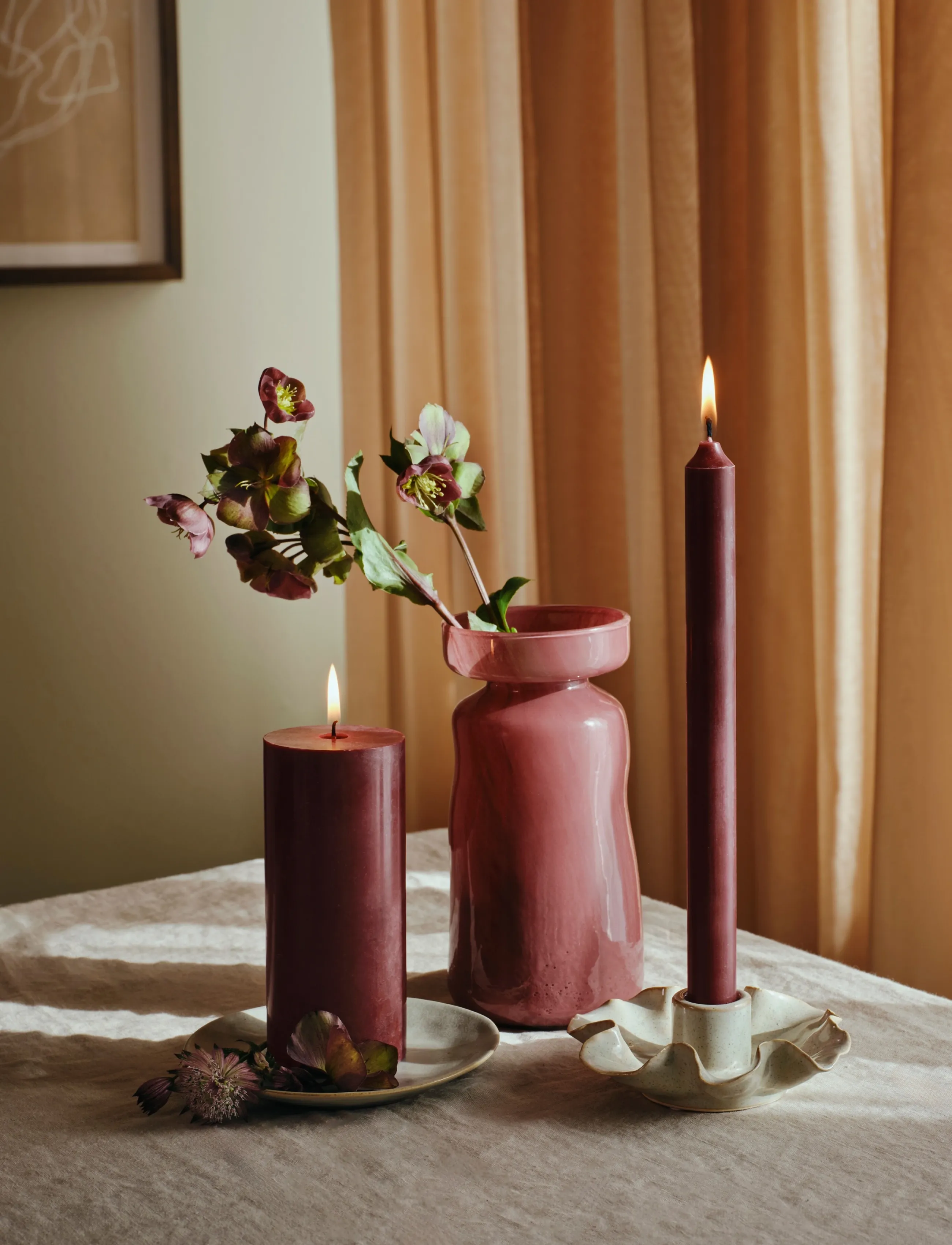 Broste Copenhagen Eco Taper Candle, H 28 cm, Red, Candle & Tealight Holders > Candle Holders, Unisex