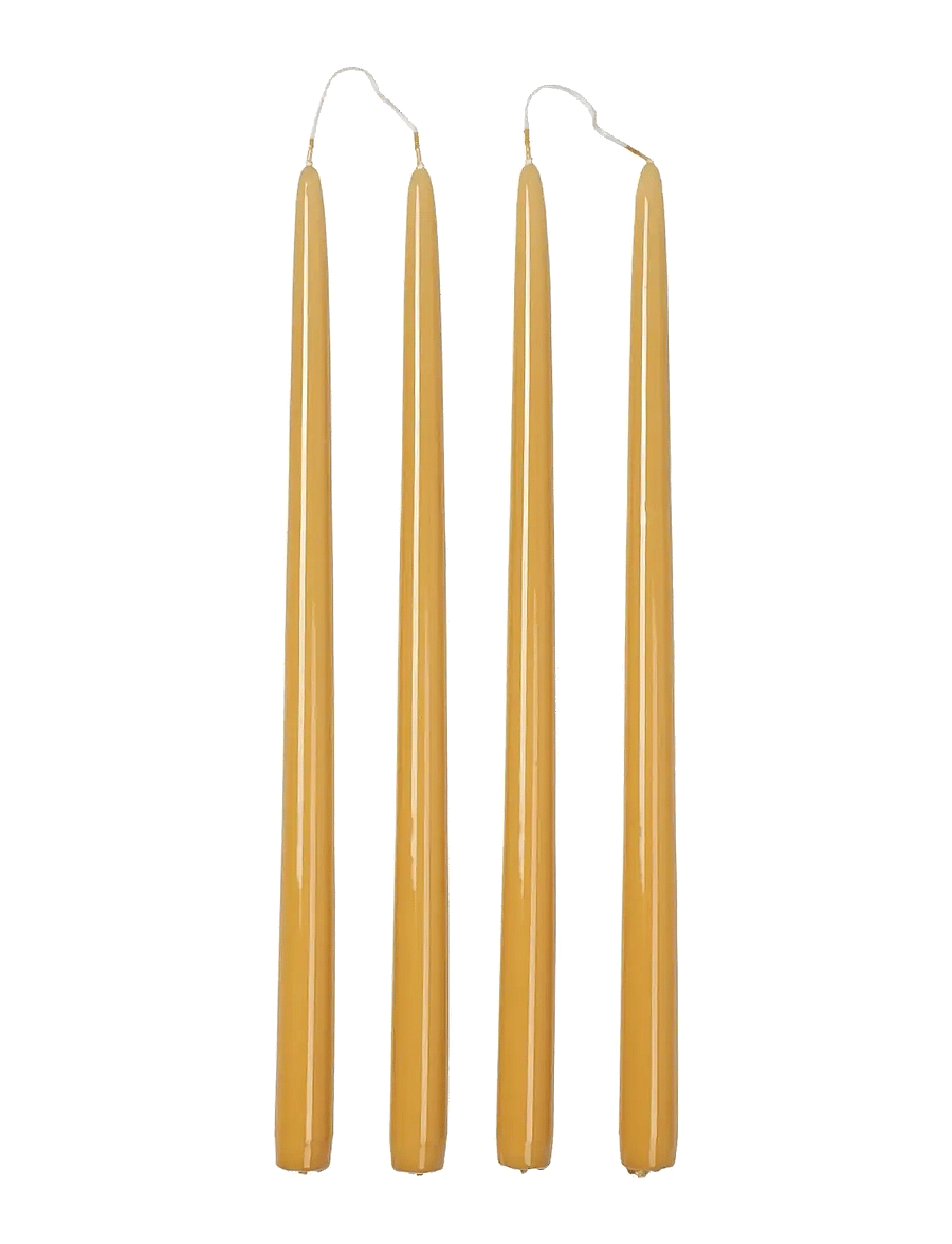 Broste Copenhagen - Smooth Taper Candle - pikad küünlad - golden yellow - 0