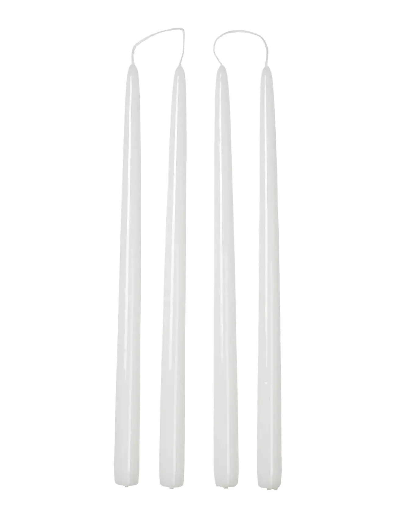 Broste Copenhagen Smooth Taper Candle, H:38 cm, Candles, Weiß - Pillar Homeware