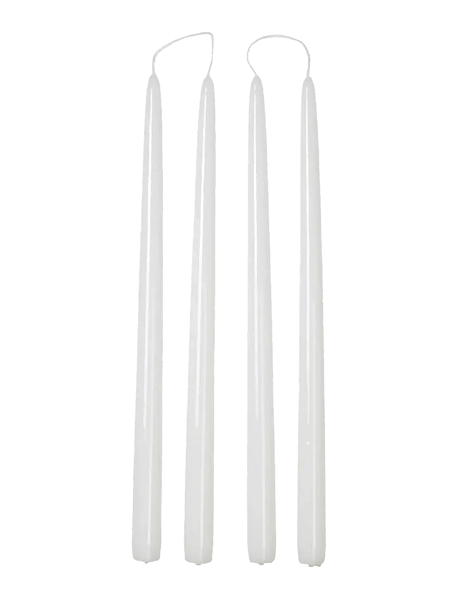 Broste Copenhagen - Smooth Taper Candle - konusveida sveces - pure white lack - 0