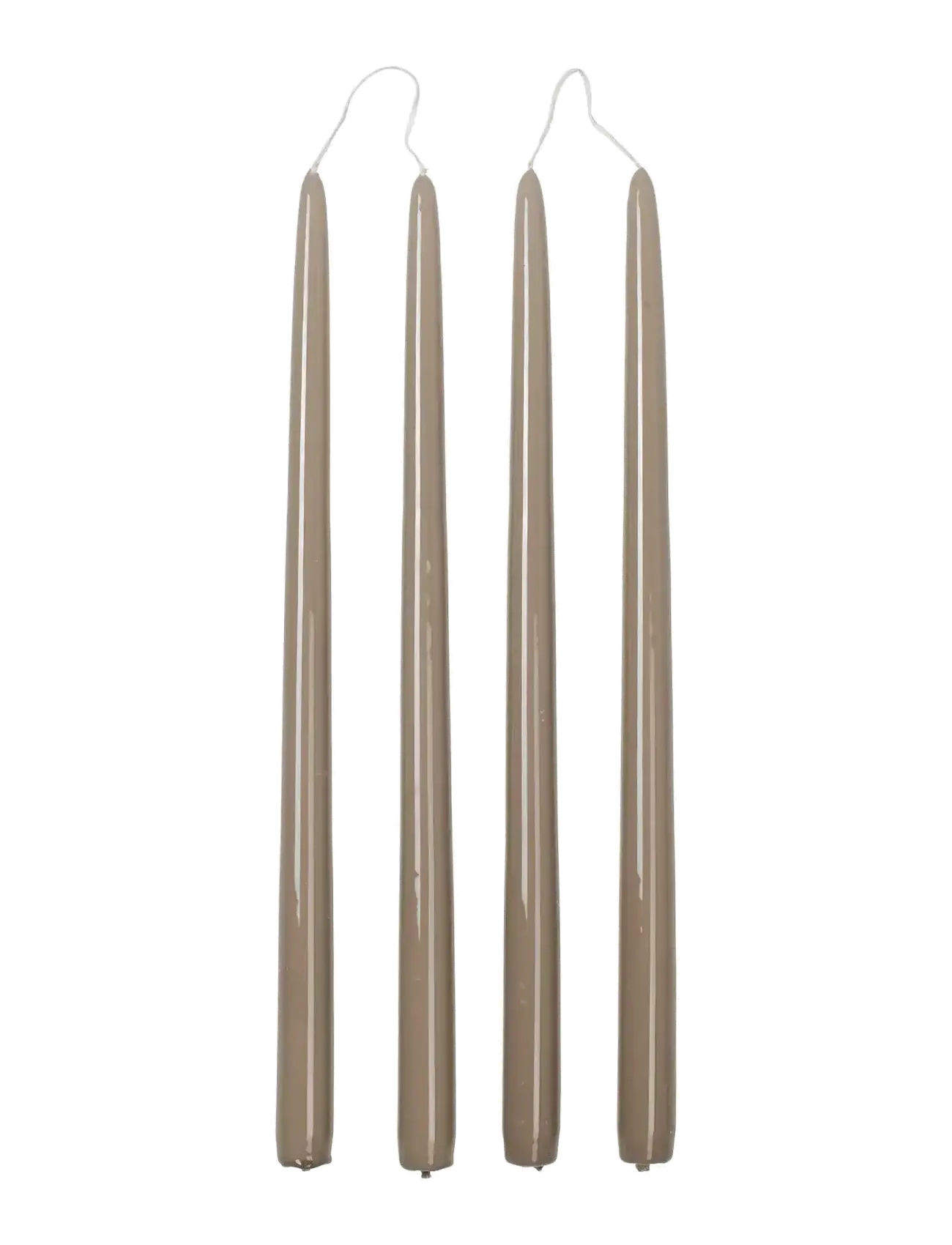 Broste Copenhagen Smooth Taper Candle, H:38 cm, Candles, Beige - Pillar Homeware