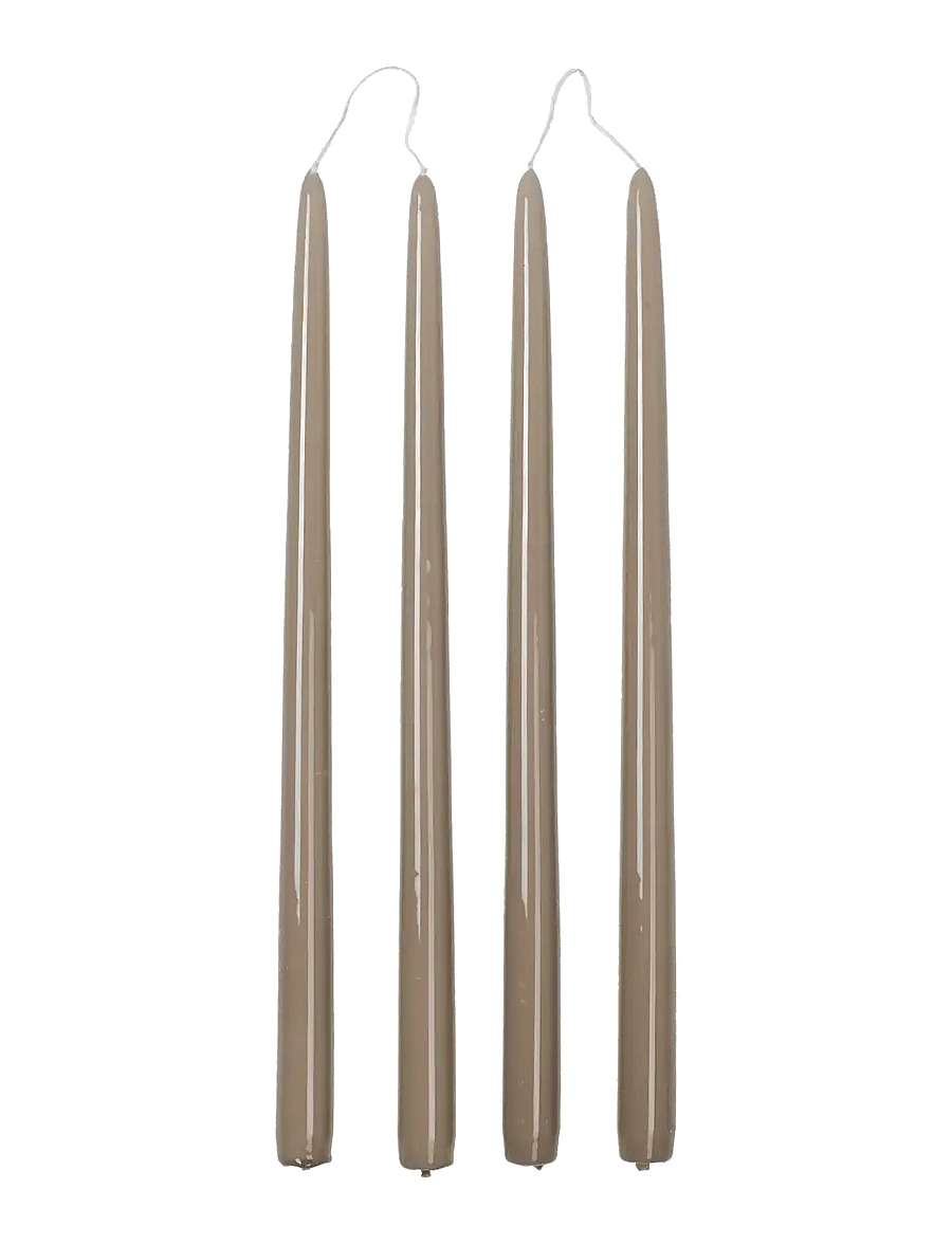 Broste Copenhagen - Smooth Taper Candle - ilgos žvakės - linen lack - 0