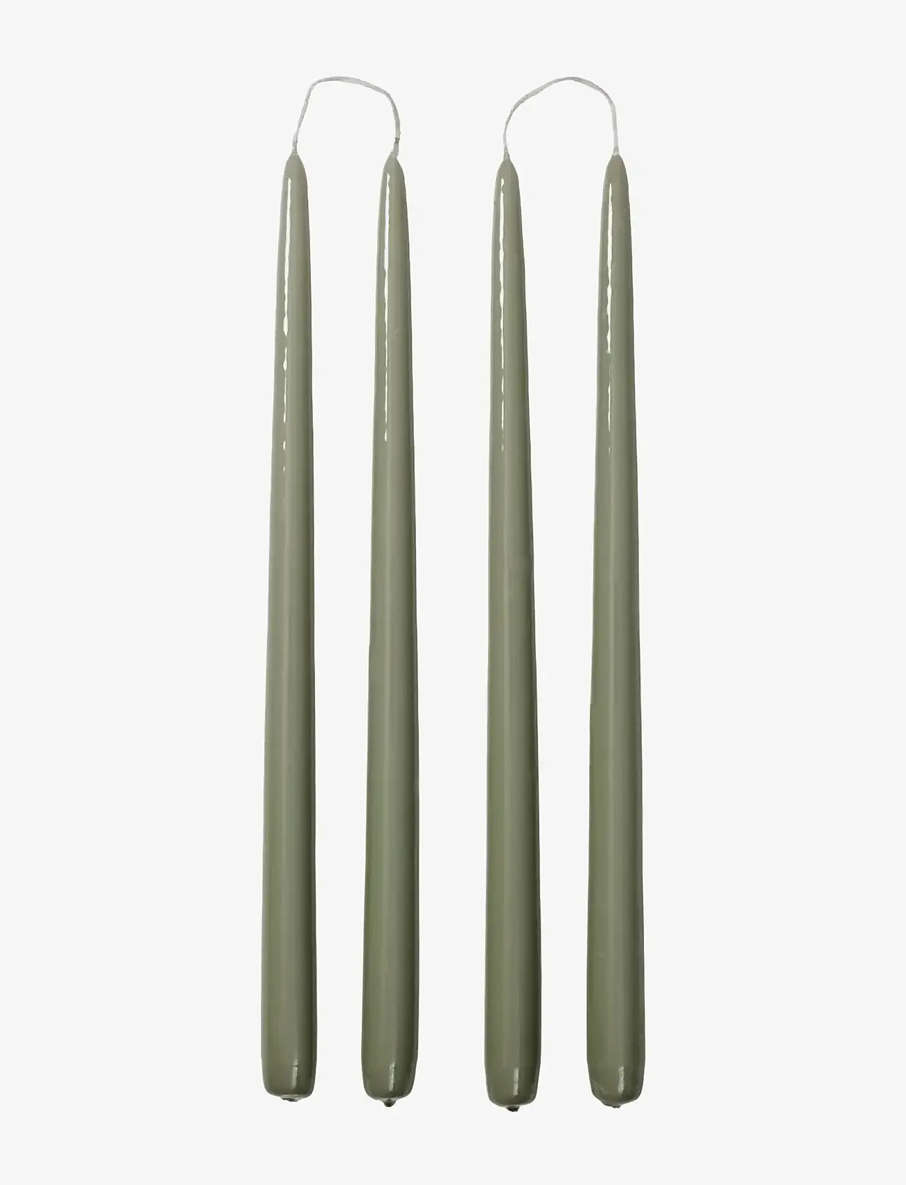 Broste Copenhagen - Smooth Taper Candle - vahast küünlad - green - 1