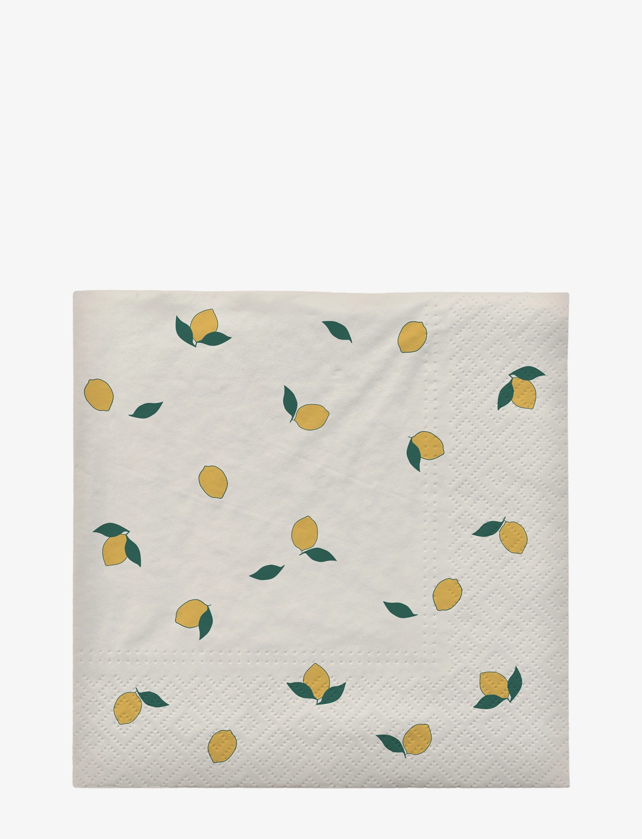 Broste Copenhagen Lemon Paper Napkin, Paper Serviet, Hvid, Str: 33X33CM