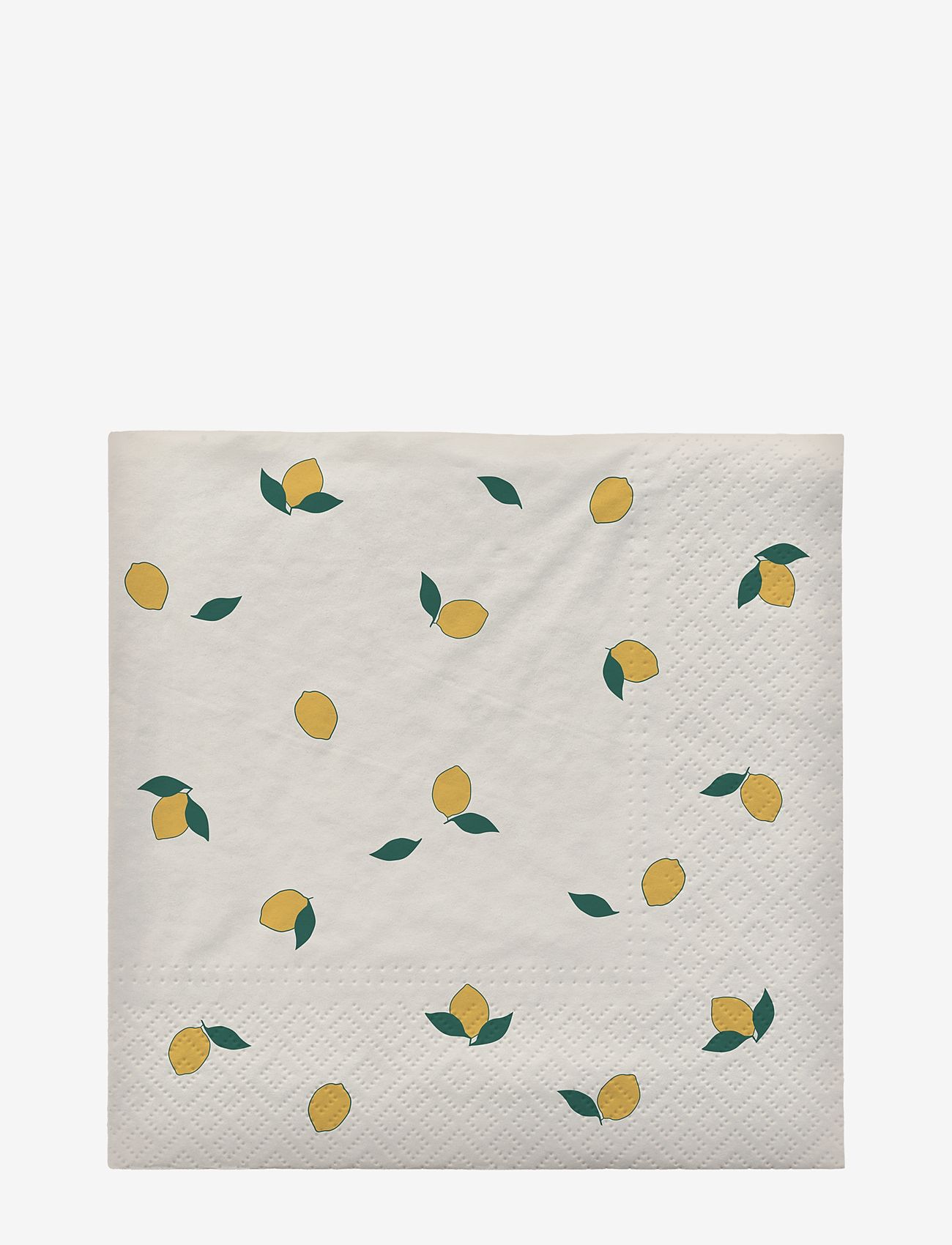 Broste Copenhagen - Lemon Paper Napkin - papirservietter - off white/yellow - 0