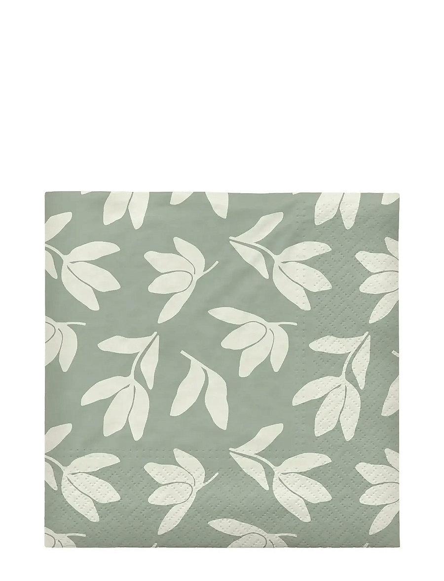 Broste Copenhagen - Herbert Paper Napkin - papierservietten - desert sage/off white - 0