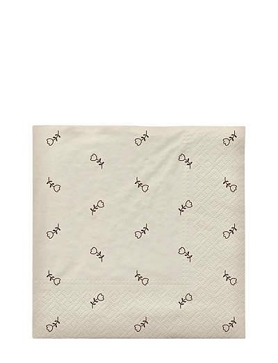 Broste Copenhagen Mai Paper Napkin - Geschirr - OFF WHITE/BLACK / cream