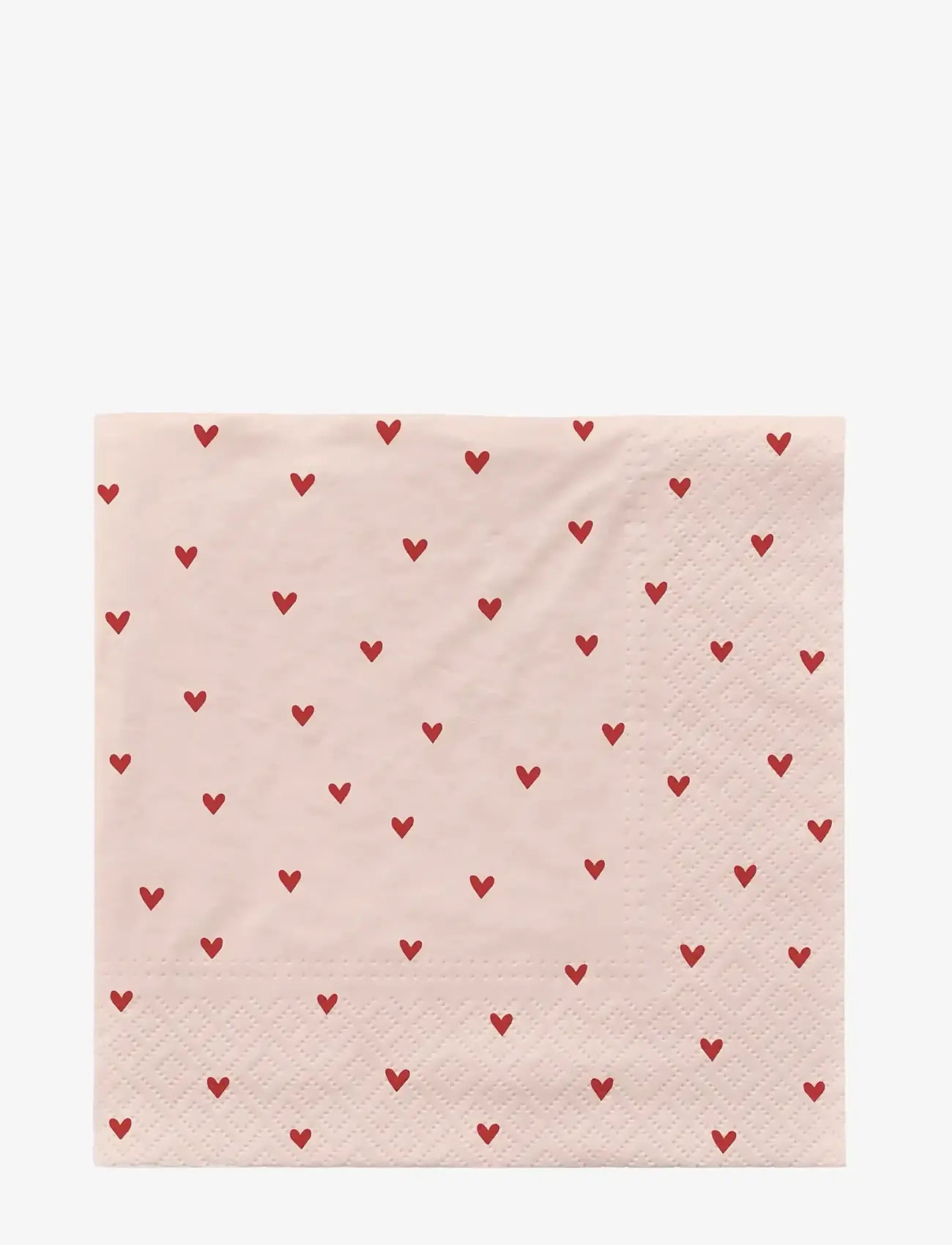 Broste Copenhagen - Amor  Paper Napkin - papierservietten - soft pink/red - 0