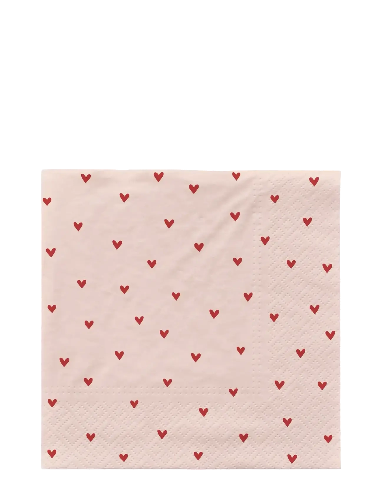 Broste Copenhagen Amor  Paper Napkin - Köögitekstiilid - SOFT PINK/RED / pink/rose