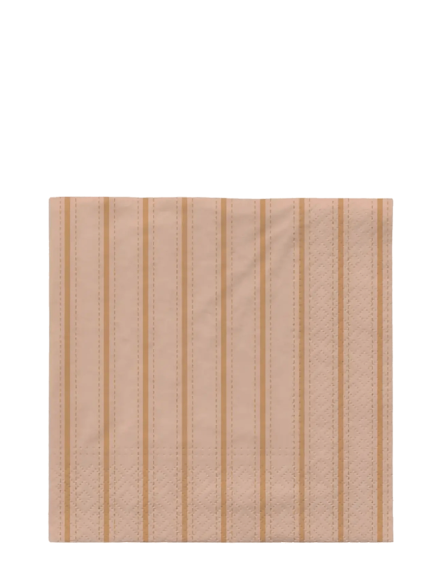 Broste Copenhagen - Dolly Paper Napkin - pabersalvrätikud - soft pink/cinnamon sand - 0