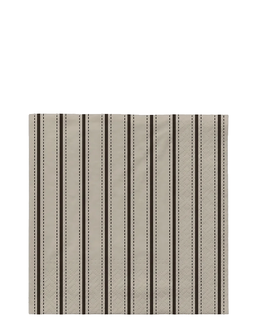 Broste Copenhagen - Dolly Paper Napkin - pabersalvrätikud - black/off white - 0