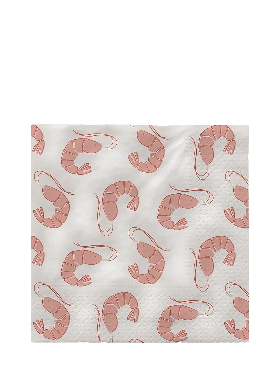 Broste Copenhagen - Shrimp Paper Napkin - pabersalvrätikud - pink - 0
