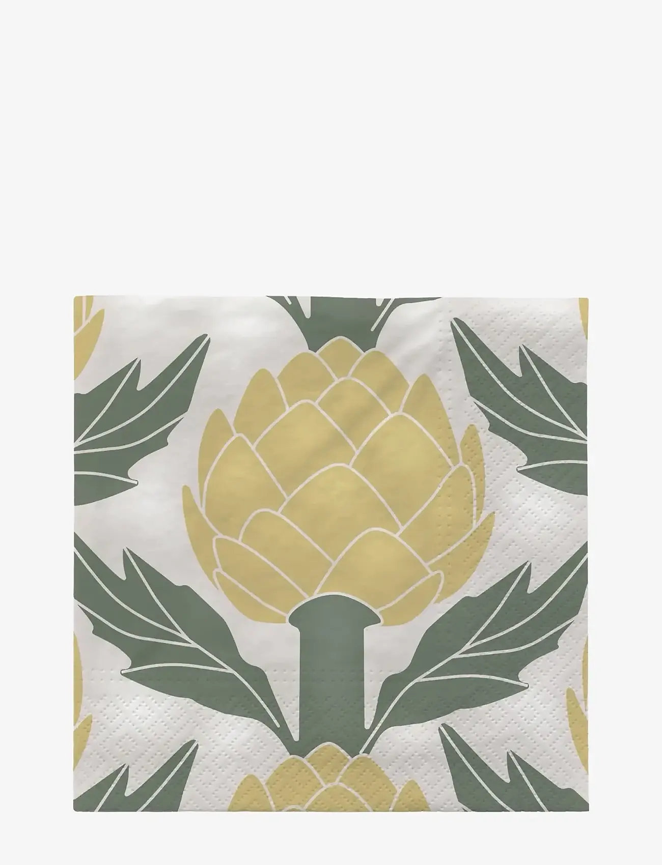 Broste Copenhagen - Artichoke Paper Napkin - papirservietter - green - 0
