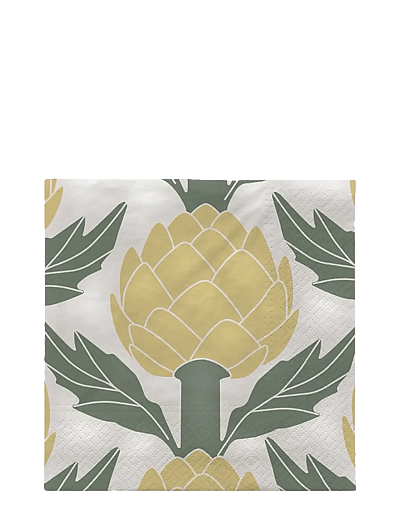 Broste Copenhagen Artichoke Paper Napkin - Pappersservetter - GREEN / multi