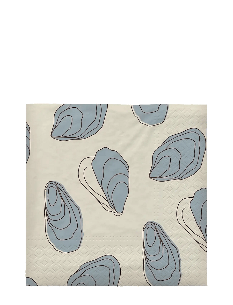 Broste Copenhagen - Oyster Paper Napkin - popierinės servetėlės - blue - 0