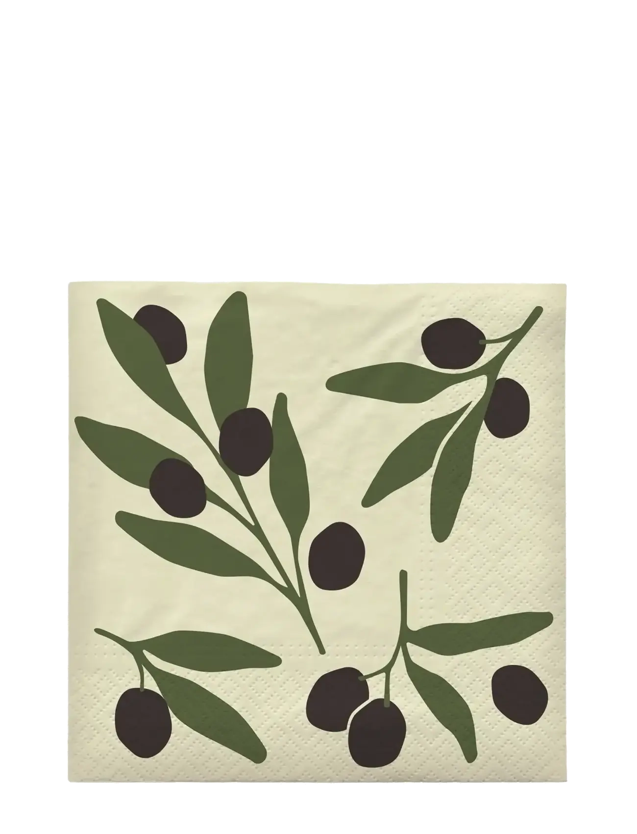 Broste Copenhagen Olive Paper Napkin, L 33 cm, Napkins, Khakigrün - Homeware
