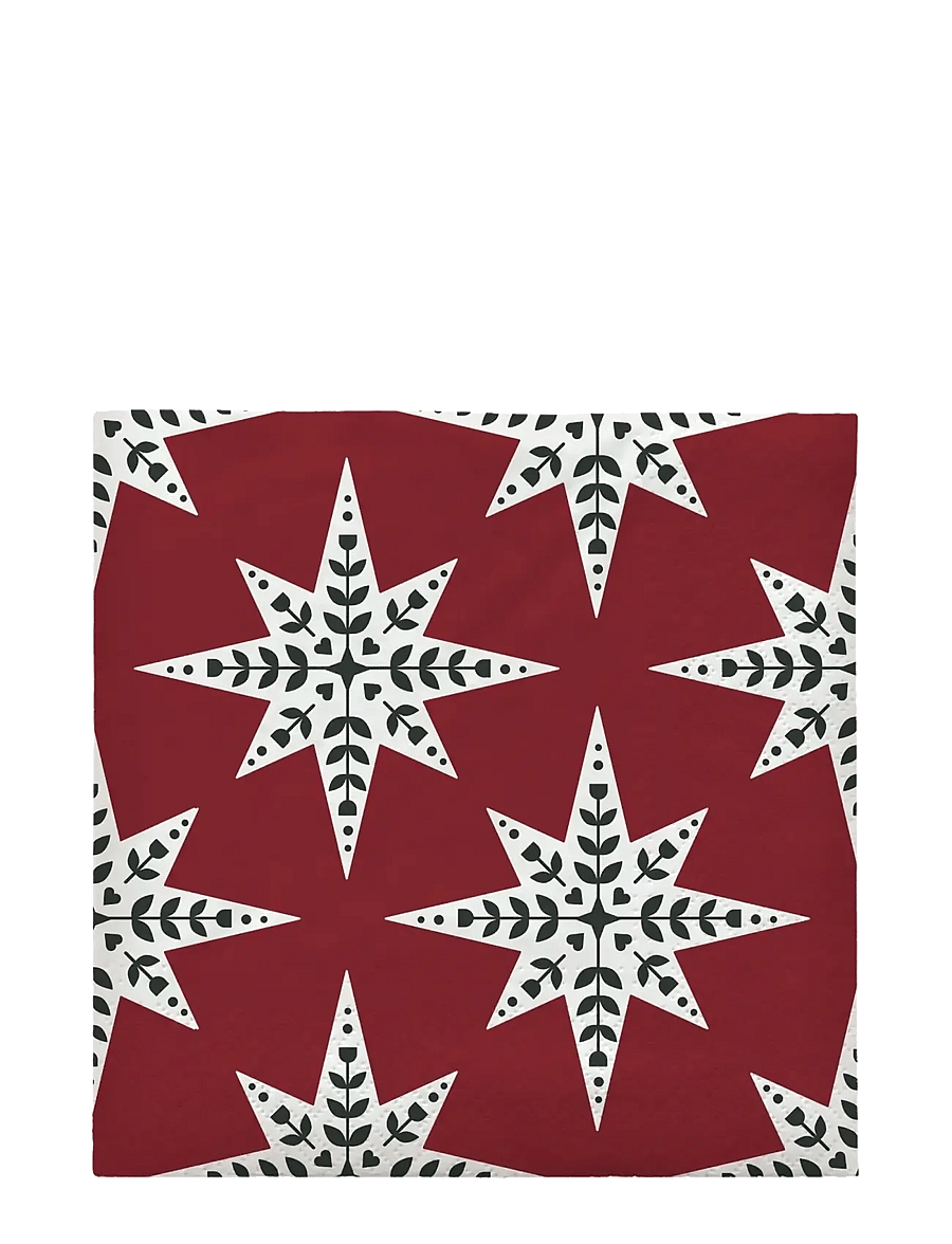 Broste Copenhagen - Saga Paper Napkin - popierinės servetėlės - burgundy/dark green - 0