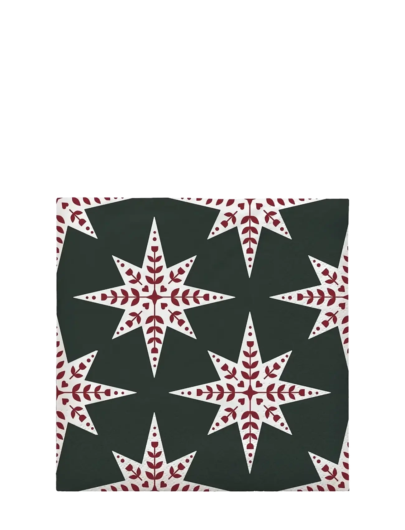 Broste Copenhagen Saga Paper Napkin - Christmas - DARK GREEN/BURGUNDY / burgundy