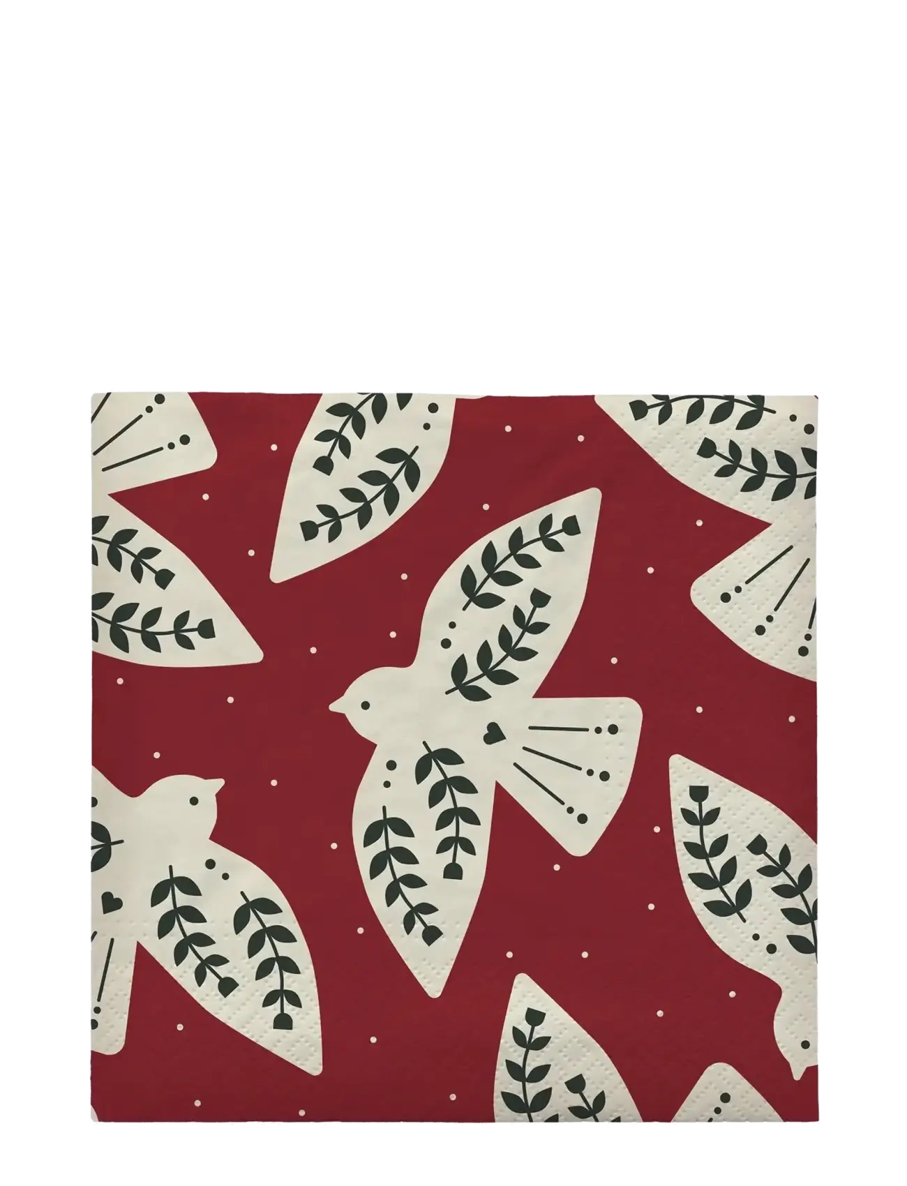 Broste Copenhagen Saga Paper Napkin - Christmas - BURGUNDY/DARK GREEN / burgundy