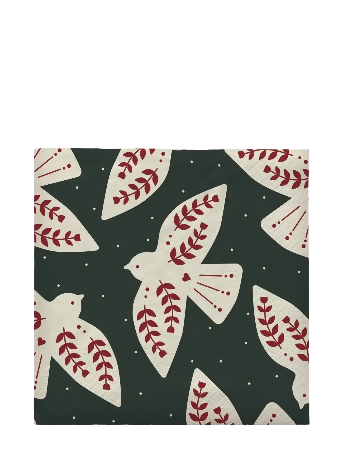 Broste Copenhagen Saga Paper Napkin - Textiles - DARK GREEN/BURGUNDY / green