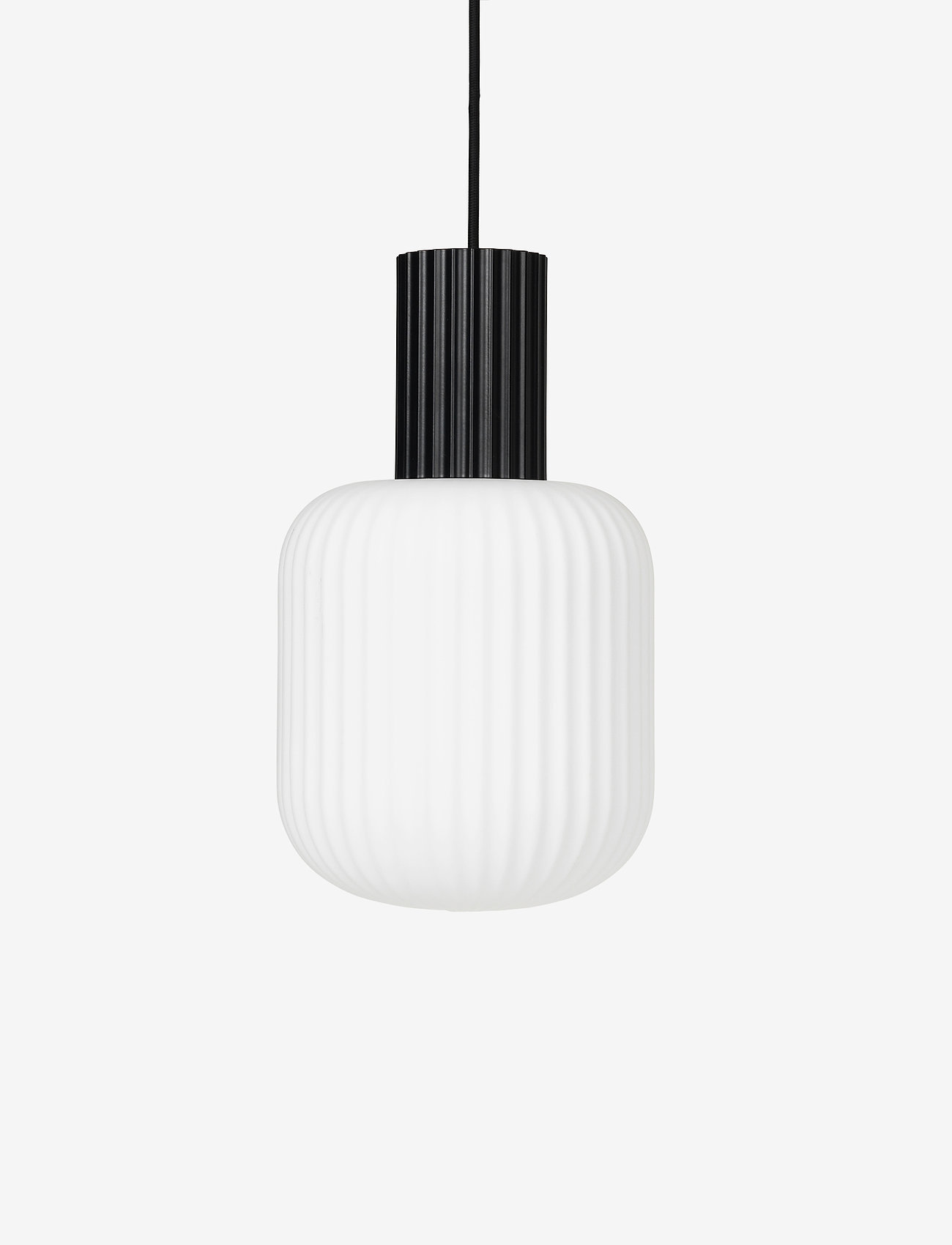 Broste Copenhagen - Lolly Pendant Lamp - lampas - black/white opal glass - 0
