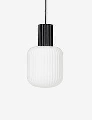 Broste Copenhagen - Lolly Pendant Lamp - lampen - black/white opal glass - 0