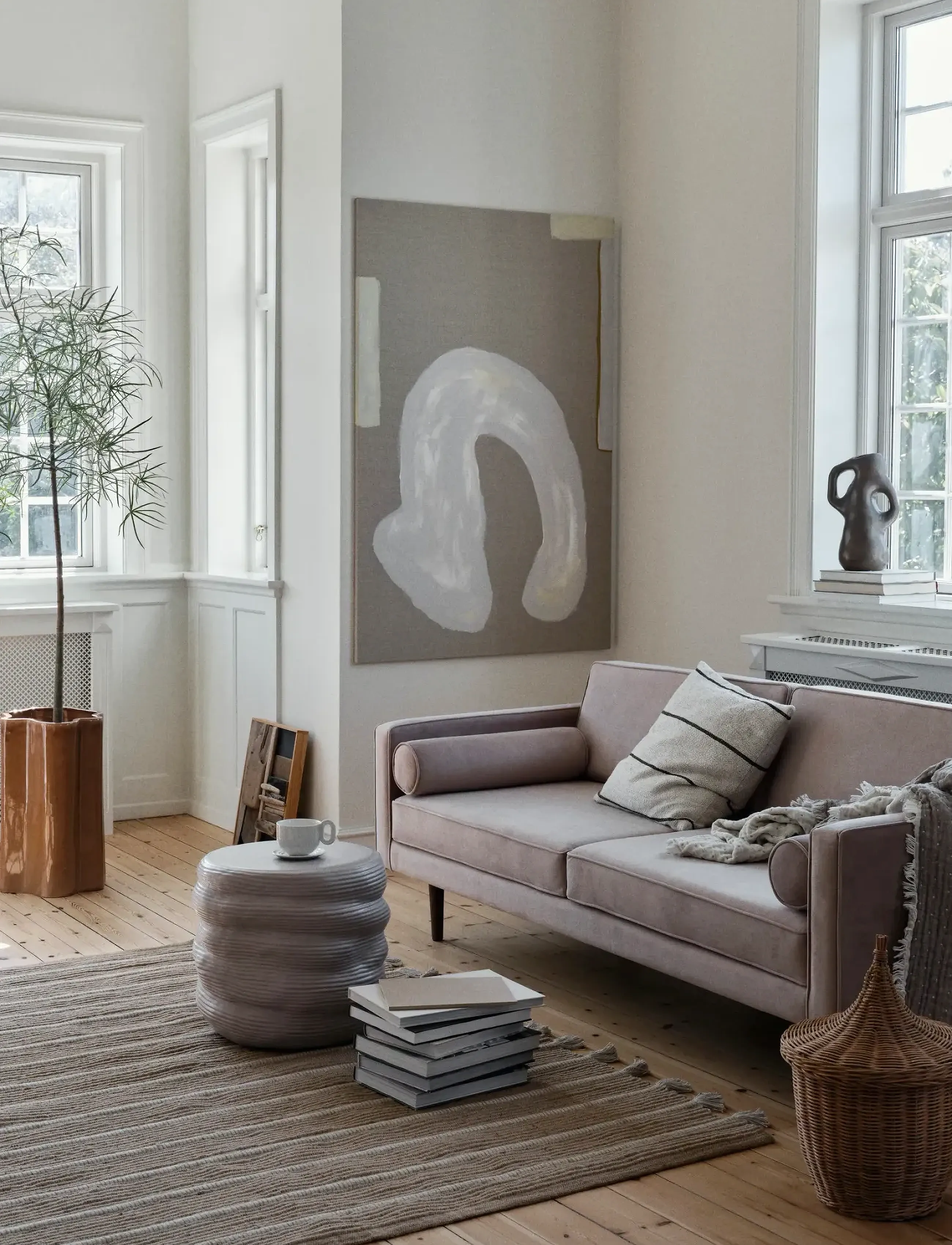 Broste Copenhagen - Sigrid Cushion Cover - die niedrigsten preise - light beige/black - 1
