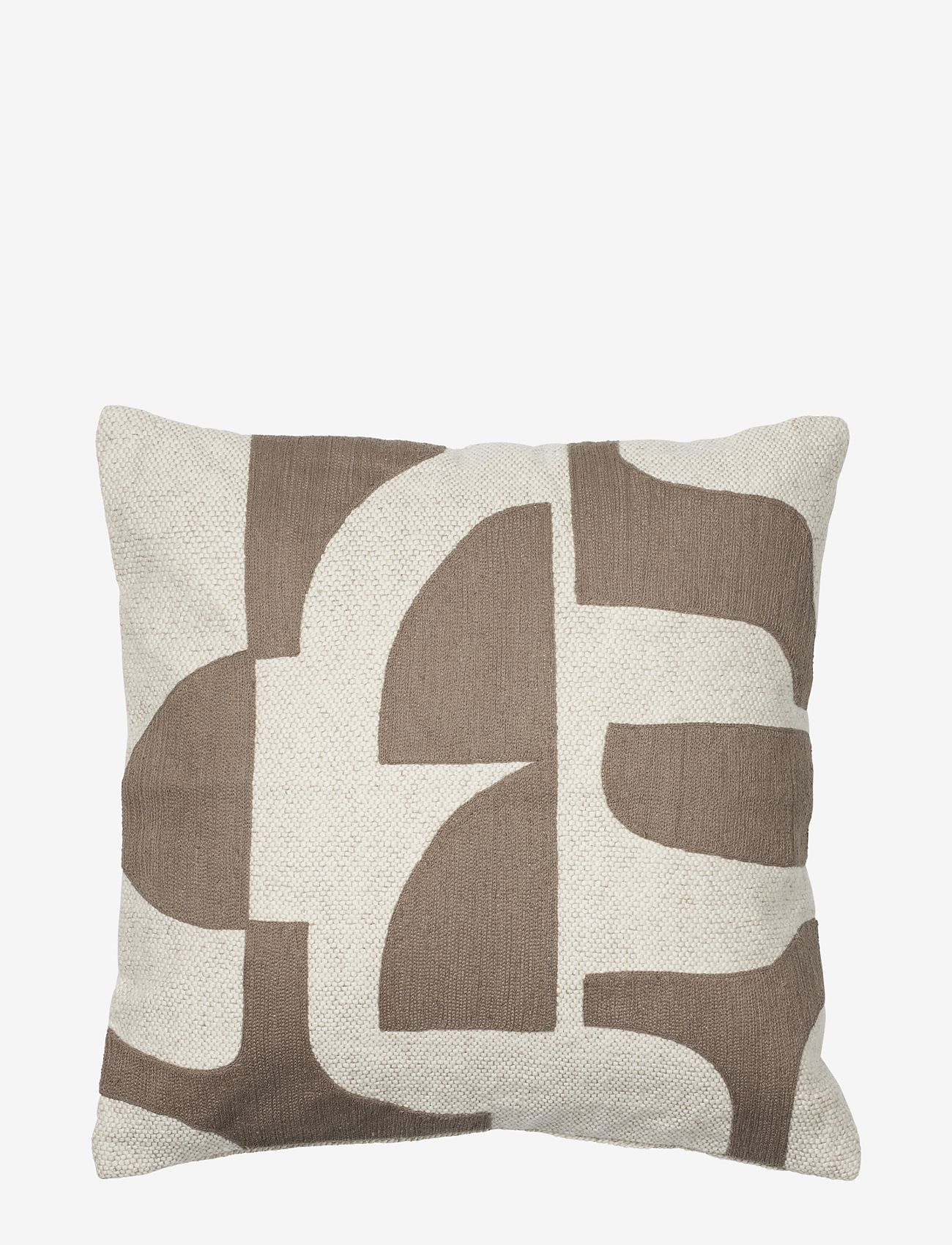 Broste Copenhagen - Mundo Cushion Cover - padjakatted - kangaroo brown/light beige - 0