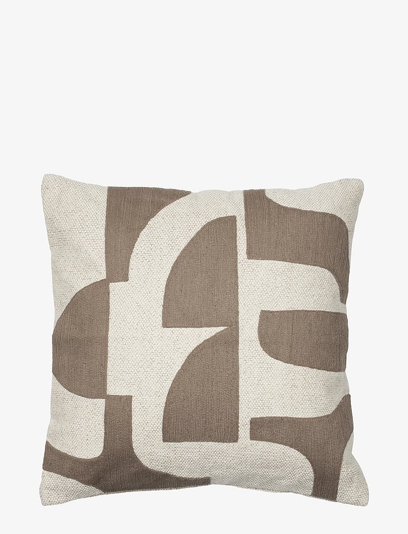 Broste Copenhagen - Mundo Cushion Cover - padjakatted - kangaroo brown/light beige - 0