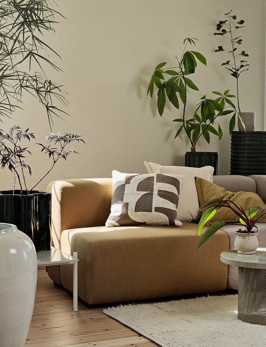 Broste Copenhagen - Mundo Cushion Cover - kissenbezüge - kangaroo brown/light beige - 0