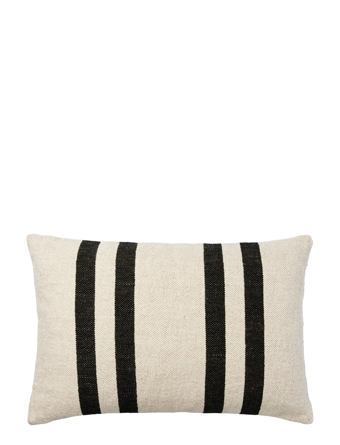 Broste Copenhagen Sigrun Cushion Cover - Tekstiler - LIGHT BEIGE/BLACK / black