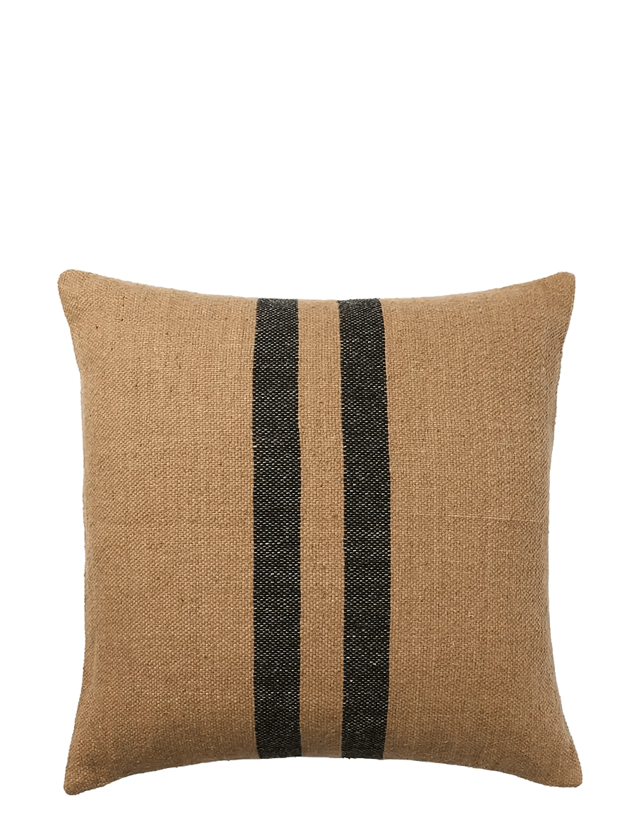 Broste Copenhagen - Sigrun Cushion Cover - padjakatted - brown kelp/black - 0