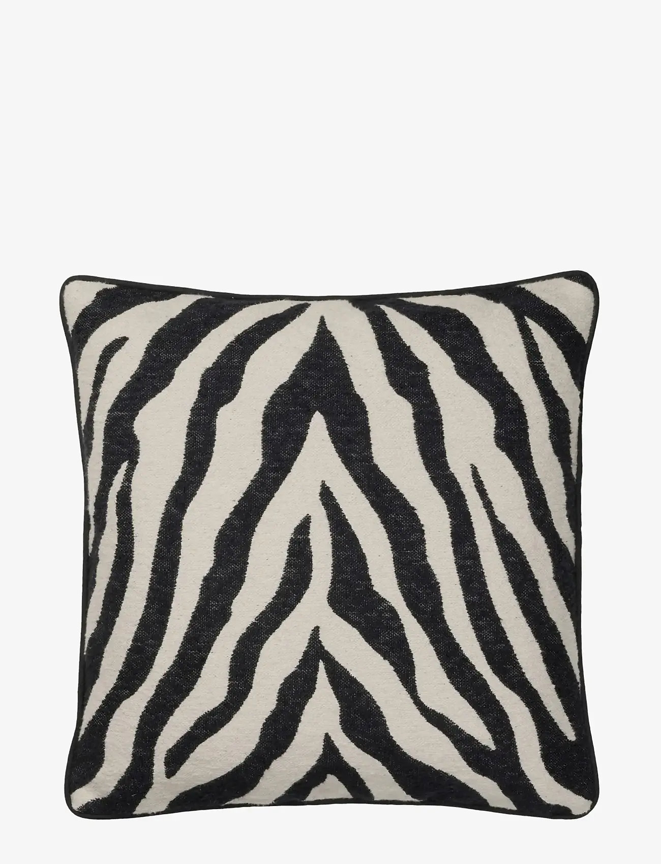 Broste Copenhagen - Zebra Cushion Cover - pudebetræk - black - 1