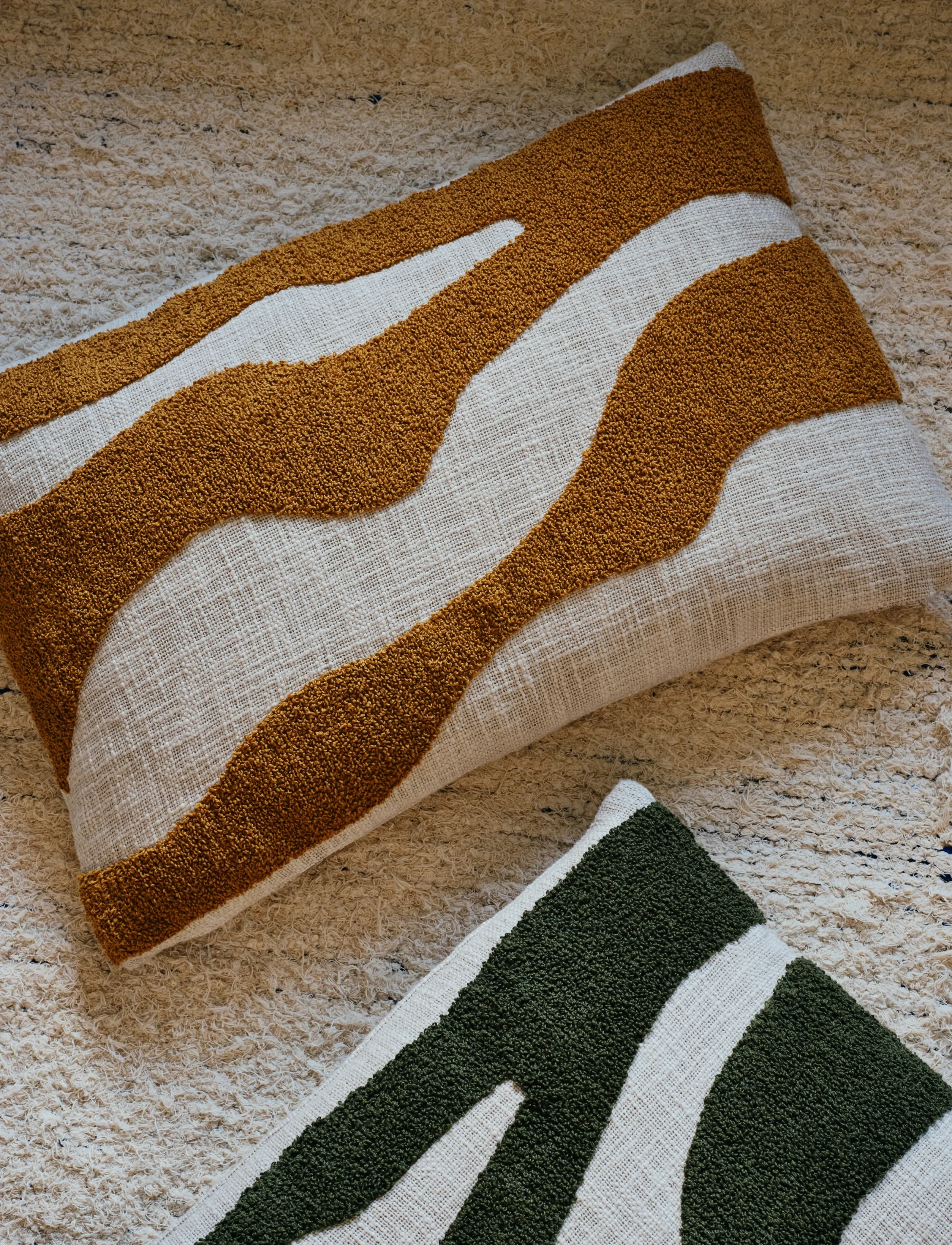 Broste Copenhagen Marlie Cushion Cover, L 60 cm, Cushions & Blankets, Gelb - Covers, Homeware