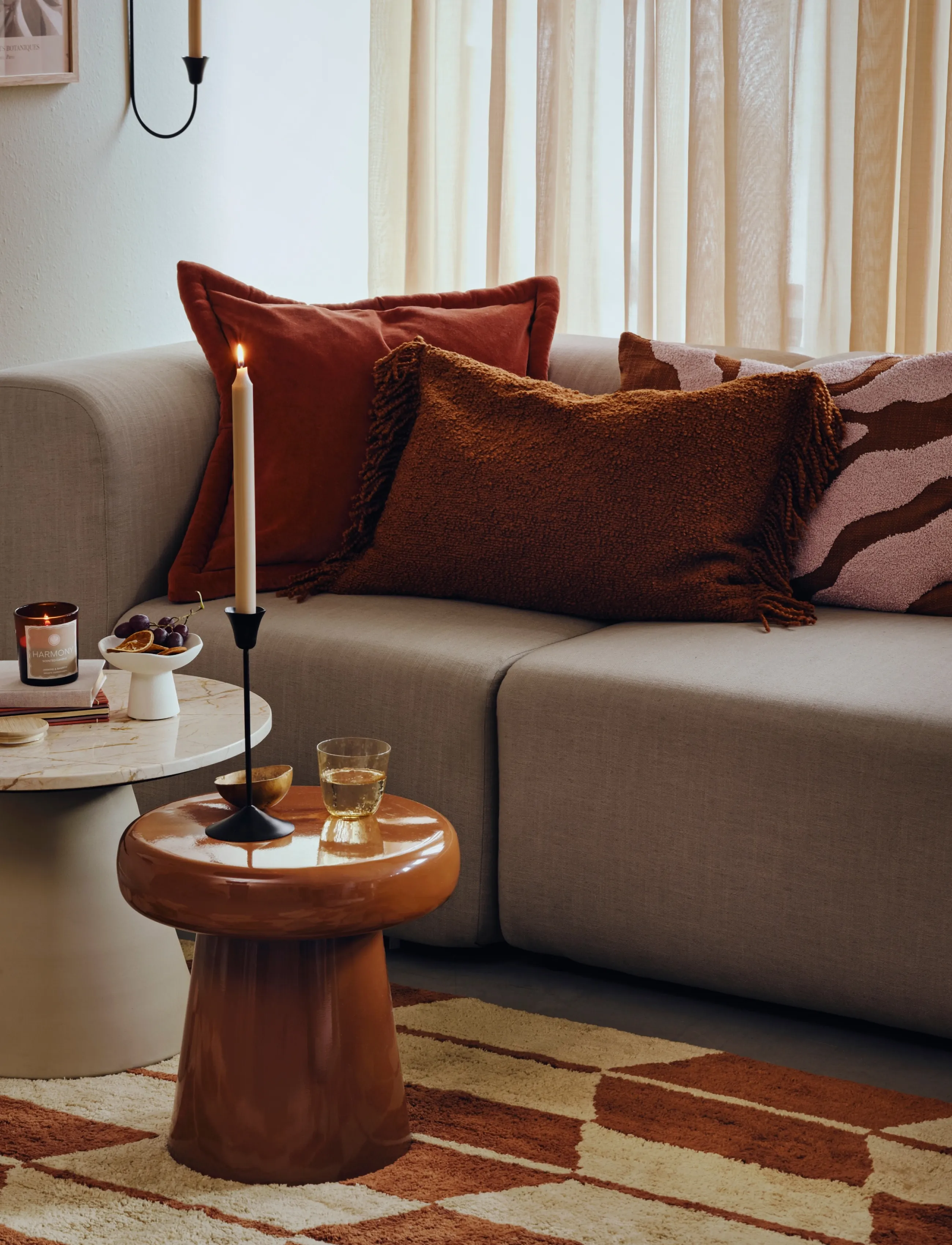 Broste Copenhagen Delia Cushion Cover, L 60 cm, Cushions & Blankets, Rosa - Covers, Homeware
