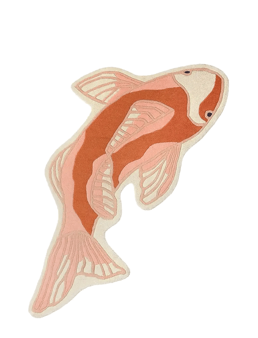 Broste Copenhagen - Koi Rug - wool rugs - pumpkin orange - 0